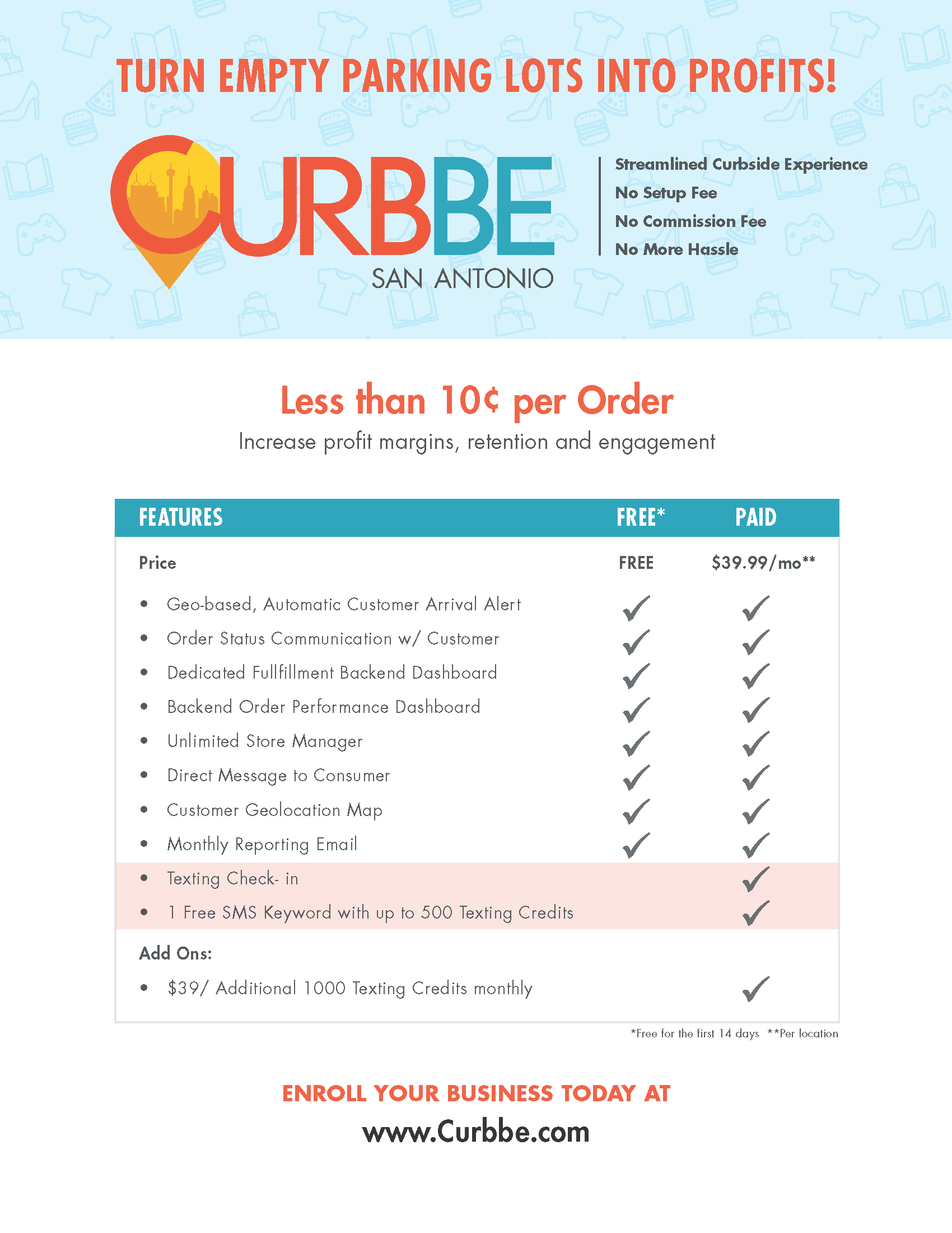 Business Price Sheet