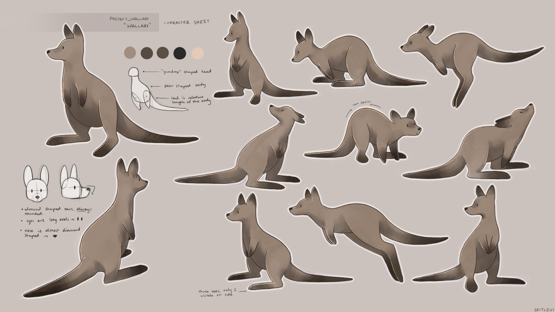 Wallaby Character Design for "RED EARTH"