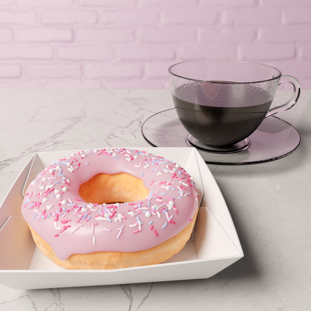 Donut and Coffee, Coffee Shop Render