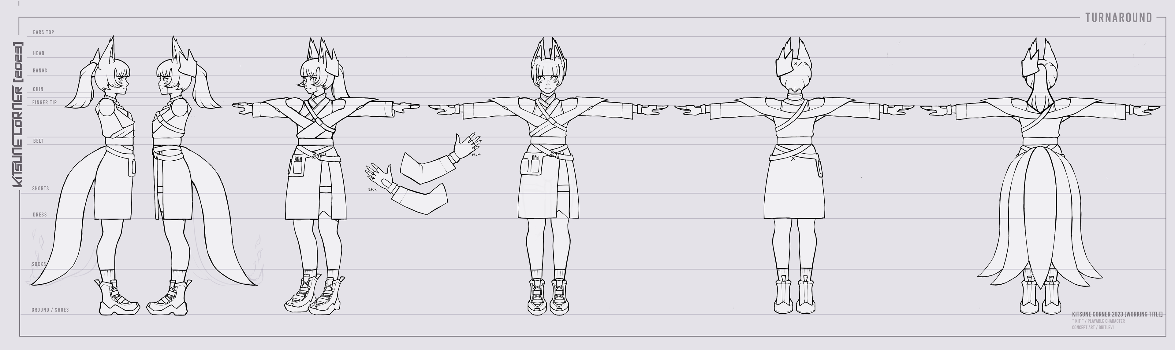 "Kit" Player Character Turnaround for KITSUNETIC (2023)