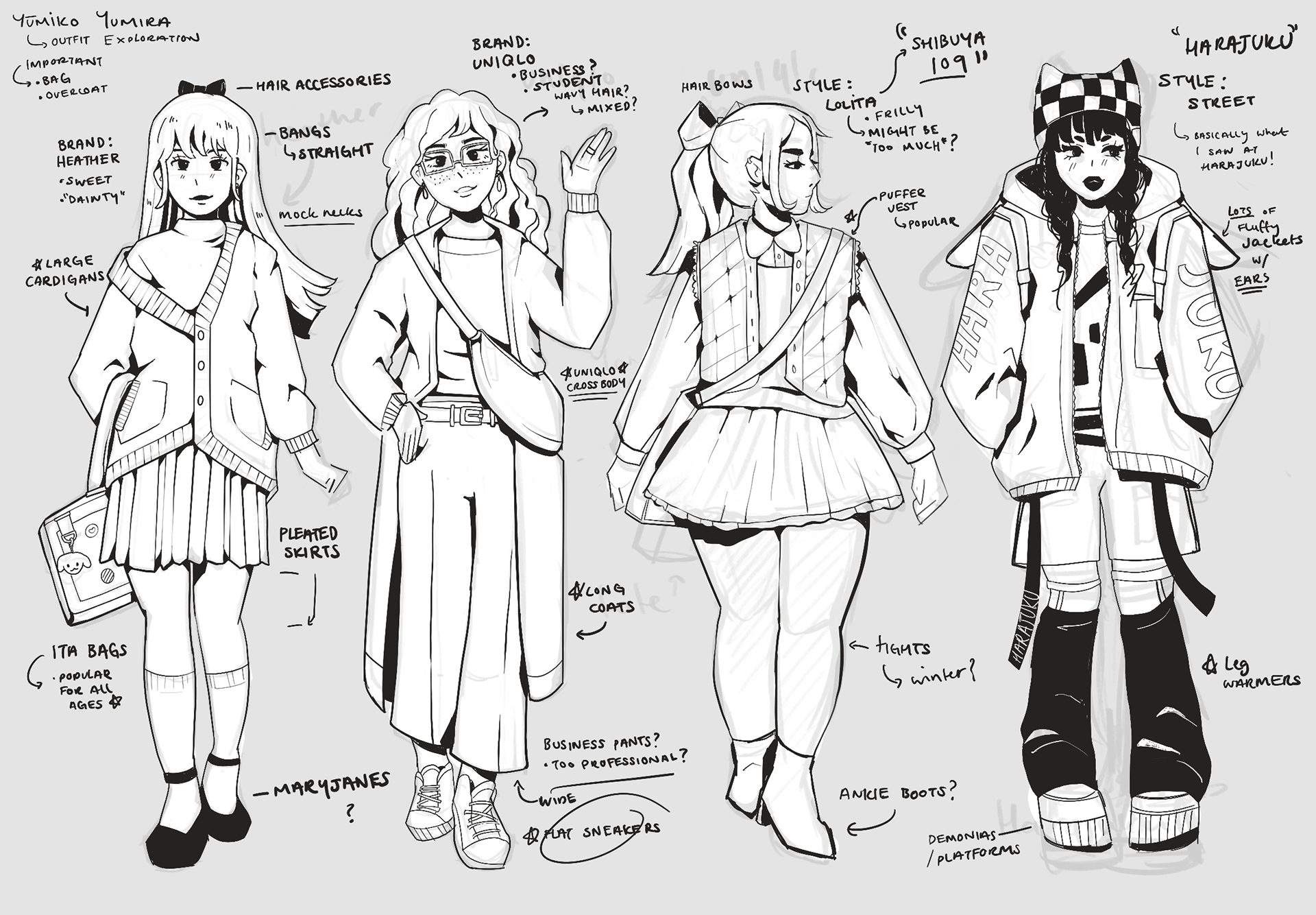 Outfit Exploration for Yumiko Yumira - YOKAI HAUNT (2023)