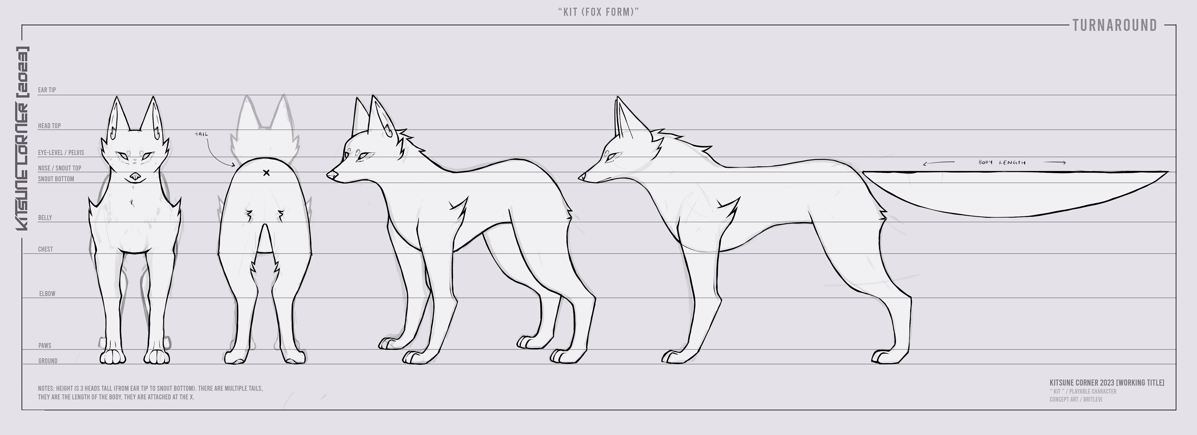 "Kit" (Fox Form) Turnaround for KITSUNETIC (2023)