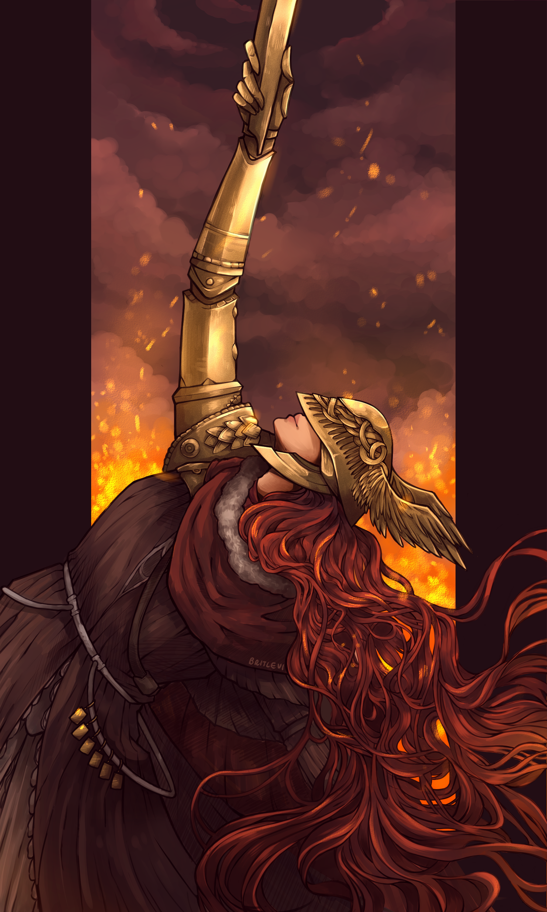 “The Severed” by Brittany Holmes, fan art of Malenia, Blade of Miquella, from the game ELDEN RING