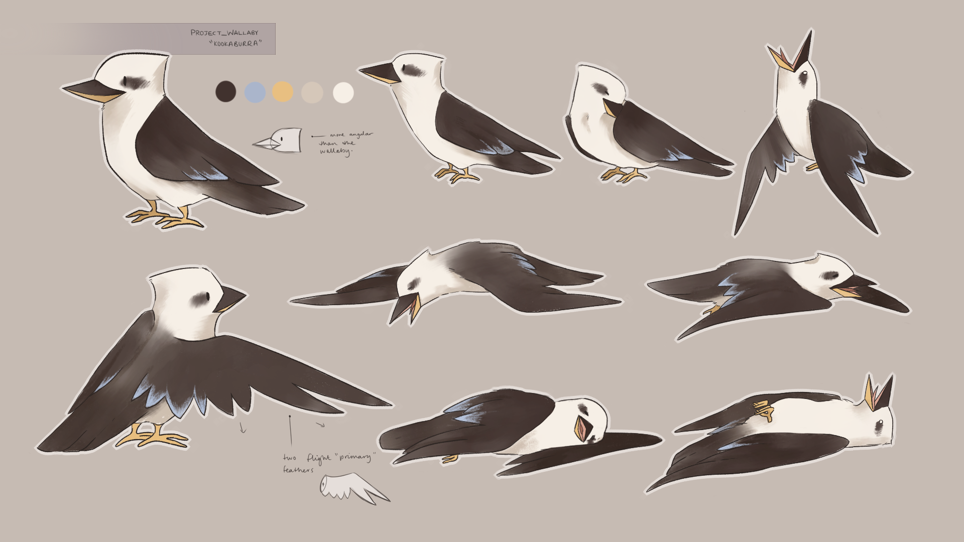 Kookaburra Character Design for "RED EARTH"