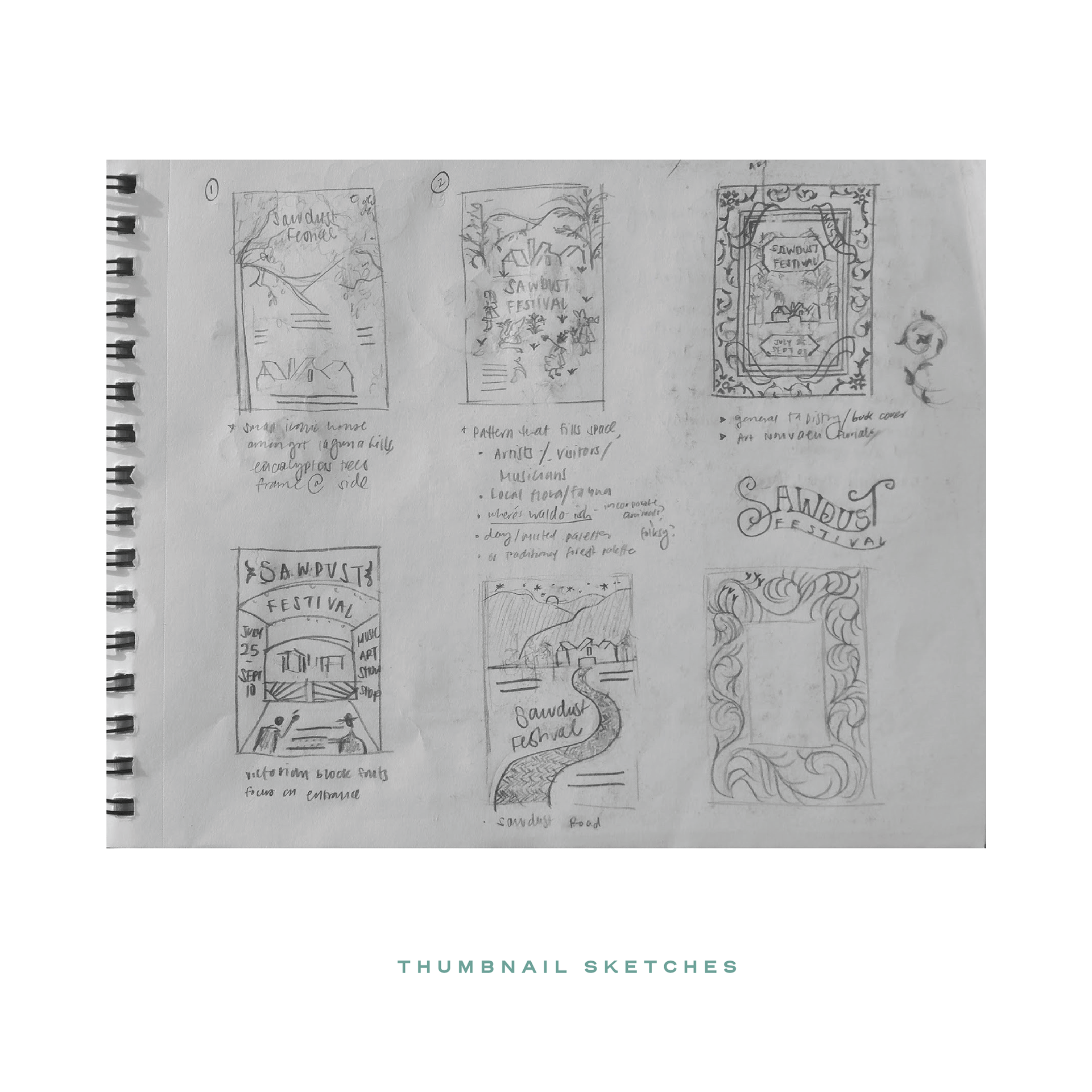Sawdust Festival Thumbnail Drawings