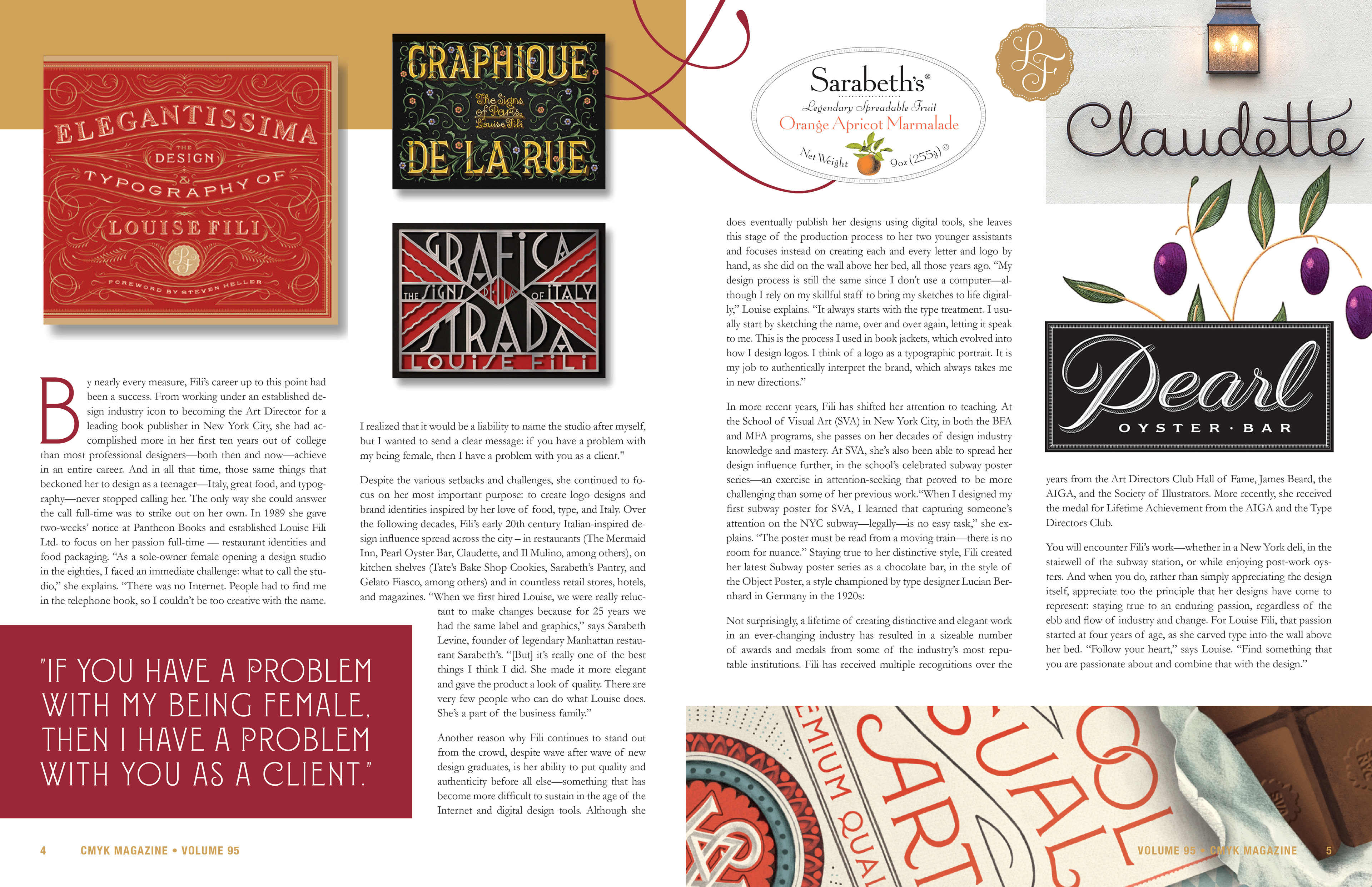 Louise Fili magazine spread