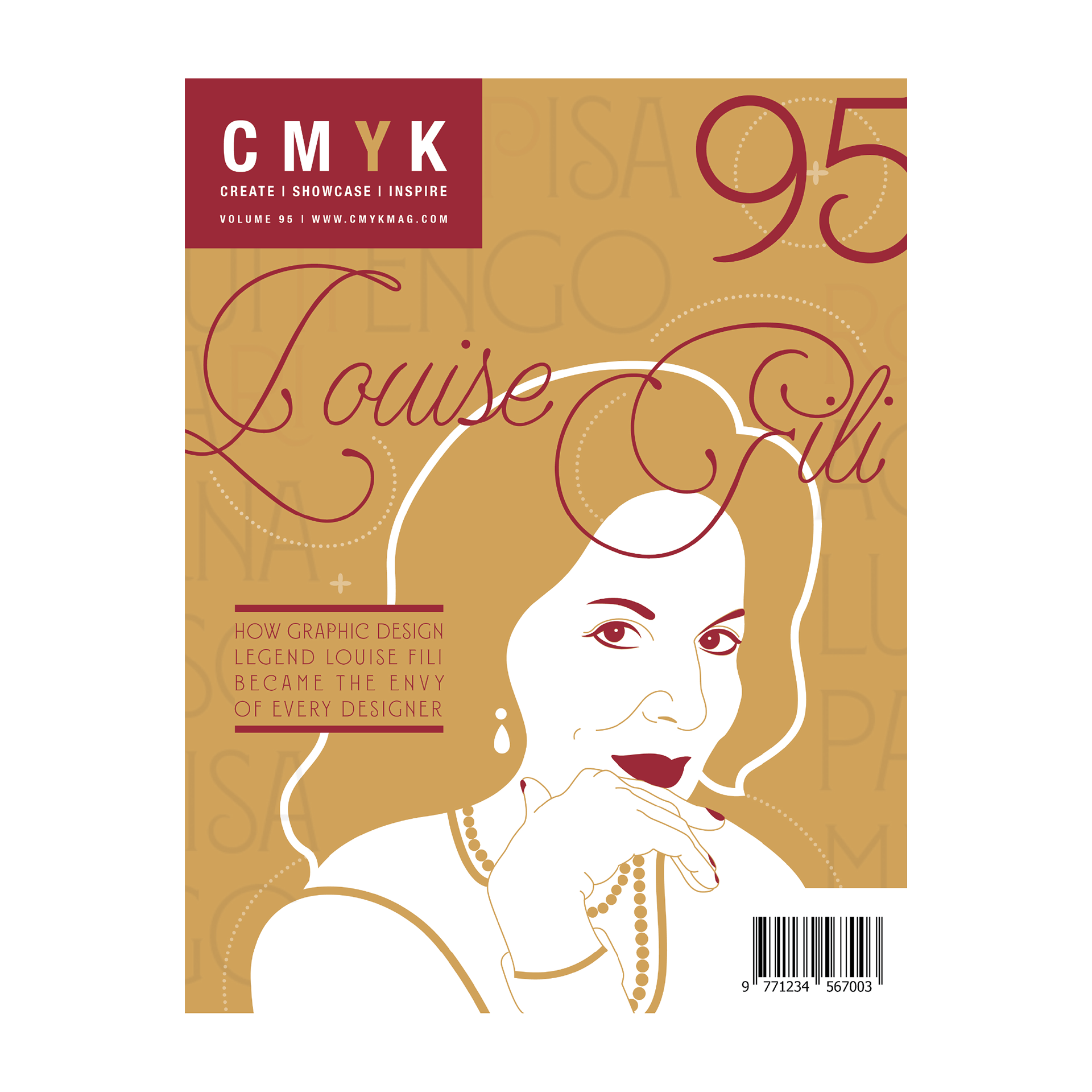 Louise Fili magazine cover portrait illustration