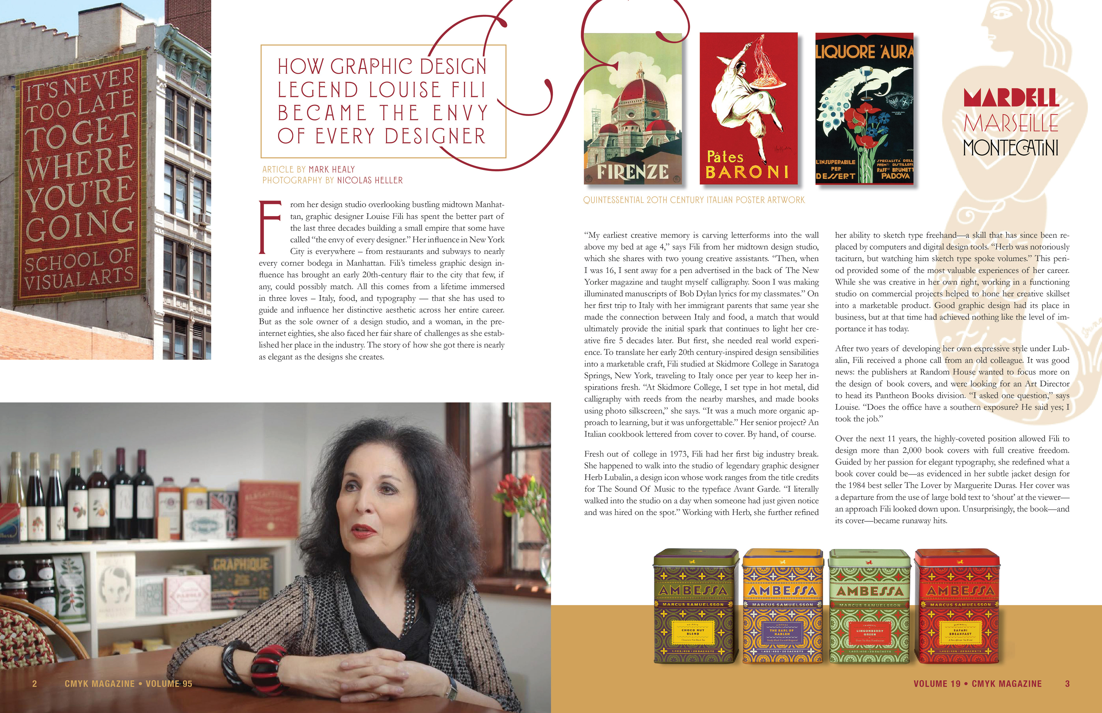 Louise Fili magazine spread