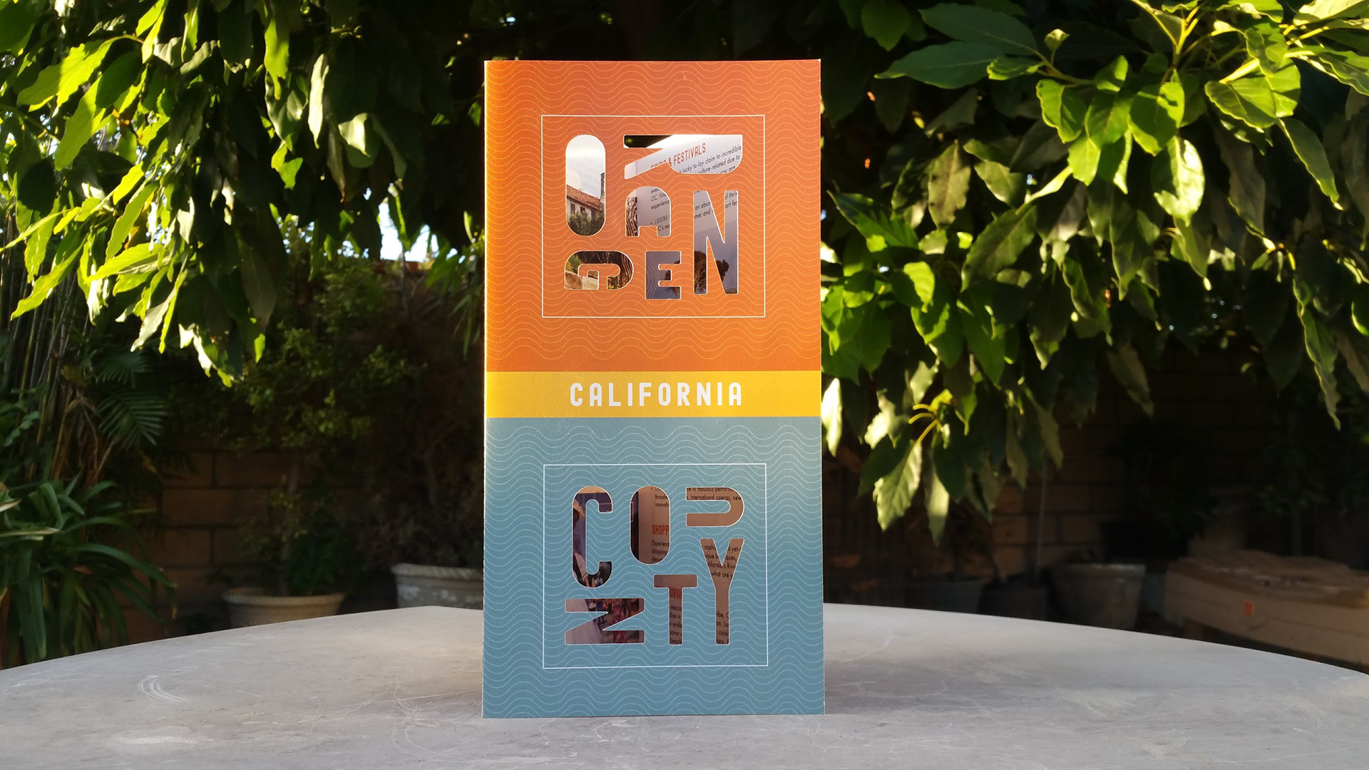 Orange County travel brochure - front