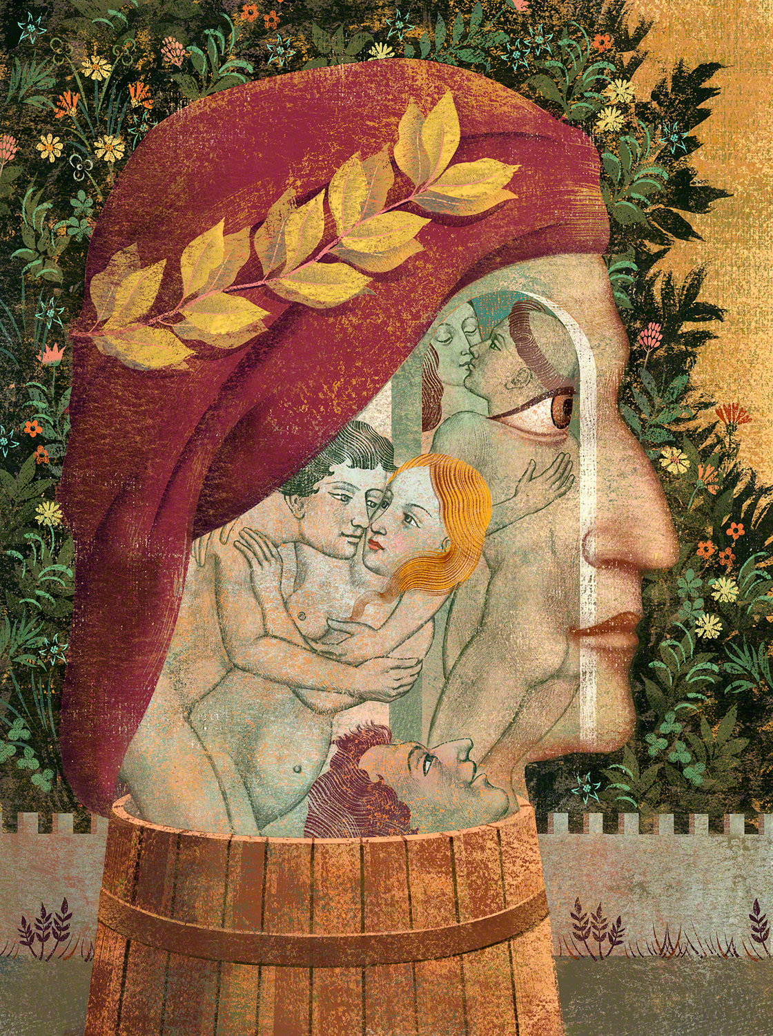 Giovanni Boccaccio portrait for The New Yorker magazine USA