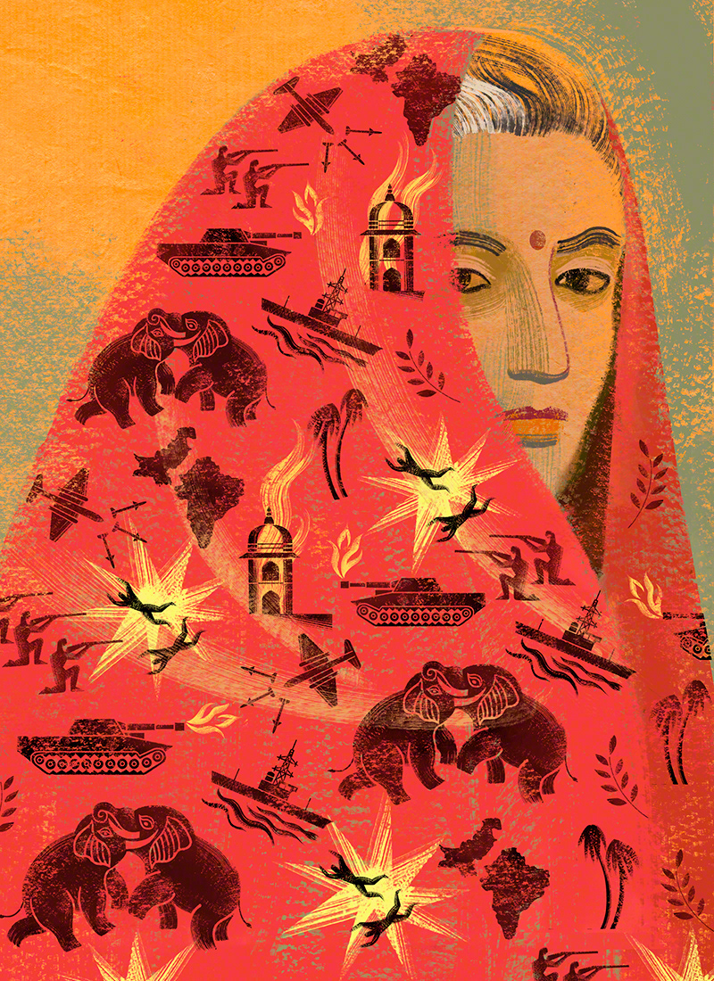 Illustration by ©Balbusso Twins from Indira Gandhi (Le Sirene collection) by Paola Capriolo, Edizioni El 2009