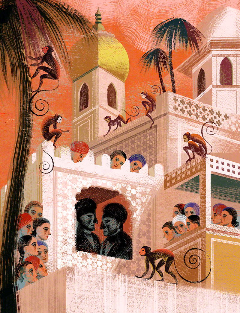 Illustration by ©Balbusso Twins from Indira Gandhi (Le Sirene collection) by Paola Capriolo, Edizioni El 2009