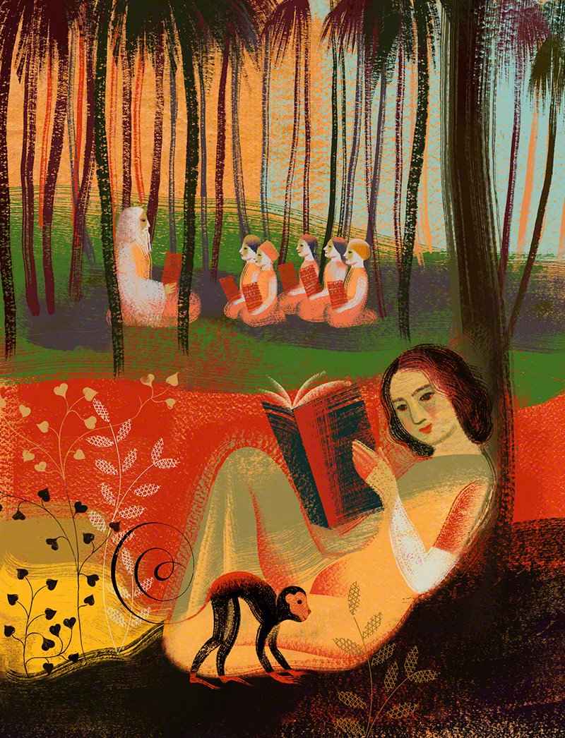 Illustration by ©Balbusso Twins from Indira Gandhi (Le Sirene collection) by Paola Capriolo, Edizioni El 2009