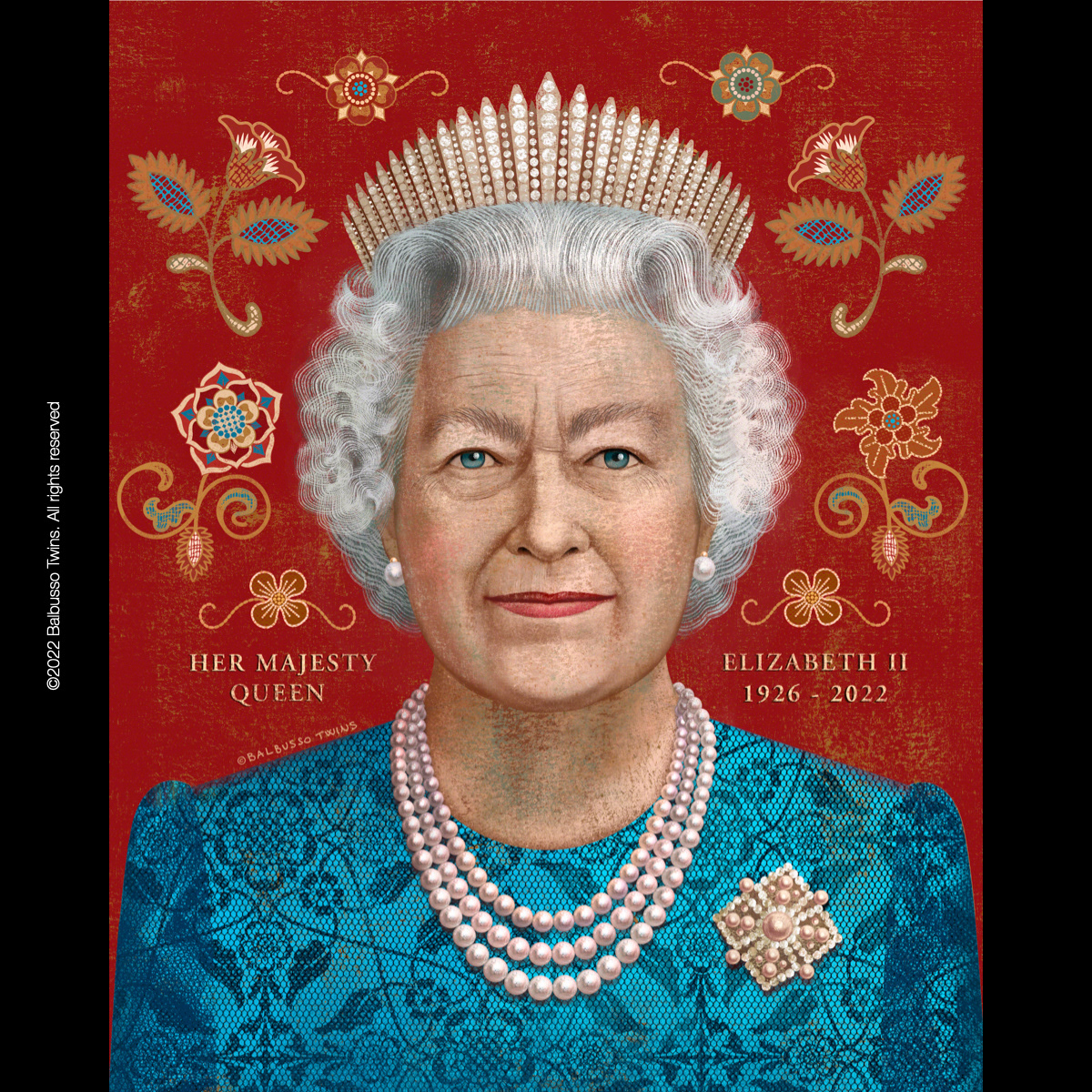 Her Majesty Queen Elizabeth II ©2022 Balbusso Twins All rights reserved.
