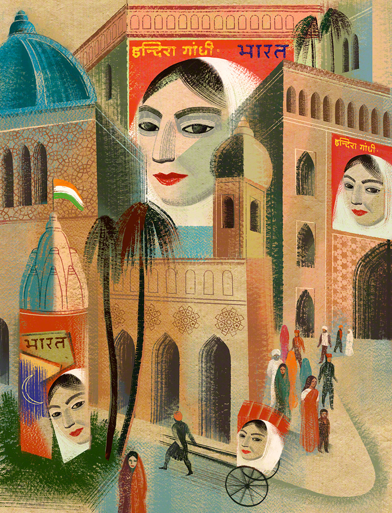 Illustration by ©Balbusso Twins from Indira Gandhi (Le Sirene collection) by Paola Capriolo, Edizioni El 2009
