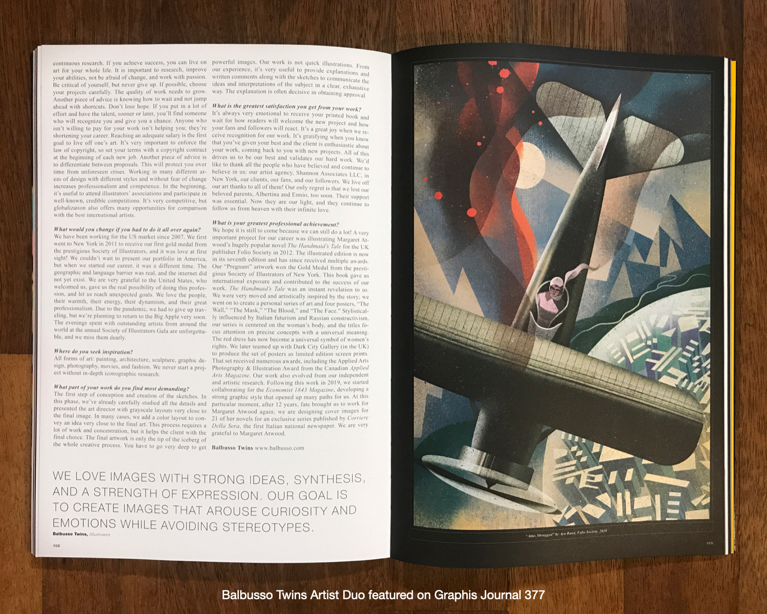 Balbusso Twins featured Graphis Journal 377