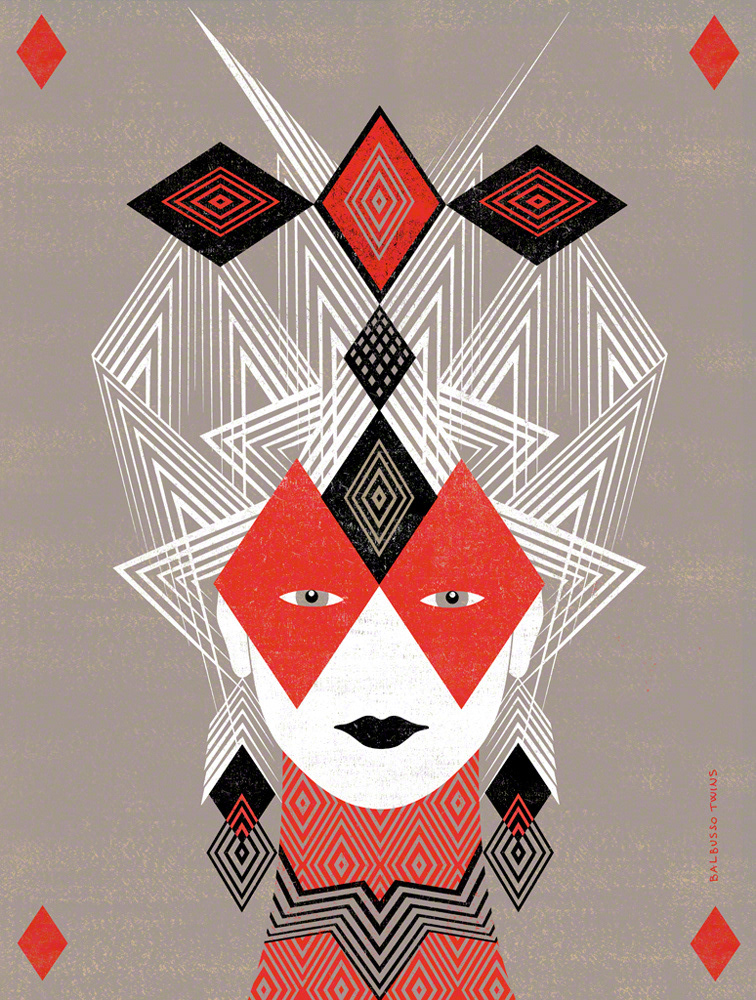 Queen cards: diamonds