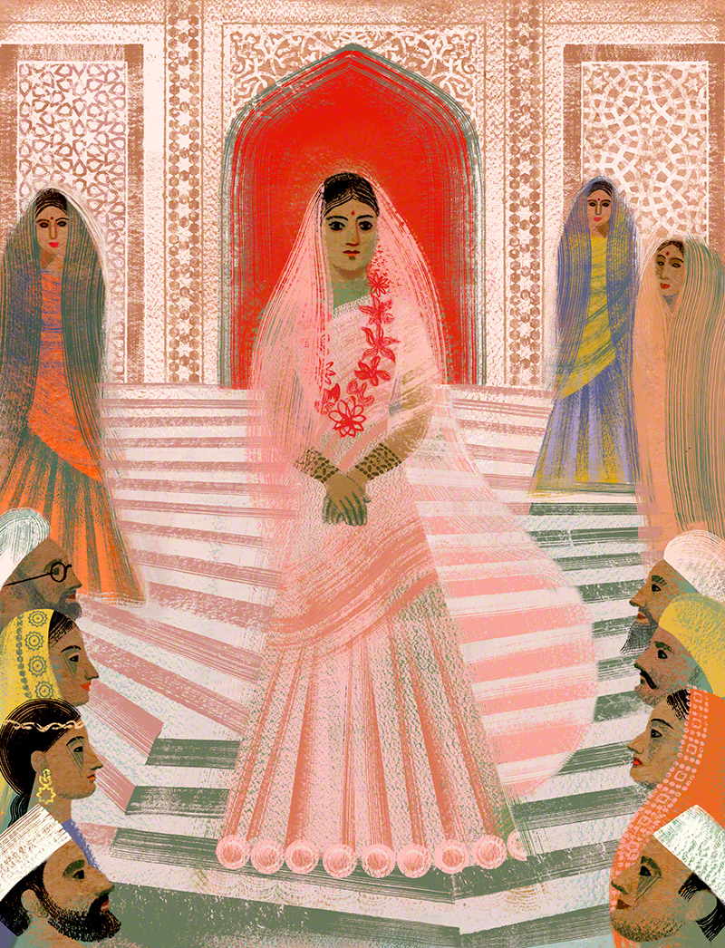 Illustration by ©Balbusso Twins from Indira Gandhi (Le Sirene collection) by Paola Capriolo, Edizioni El 2009