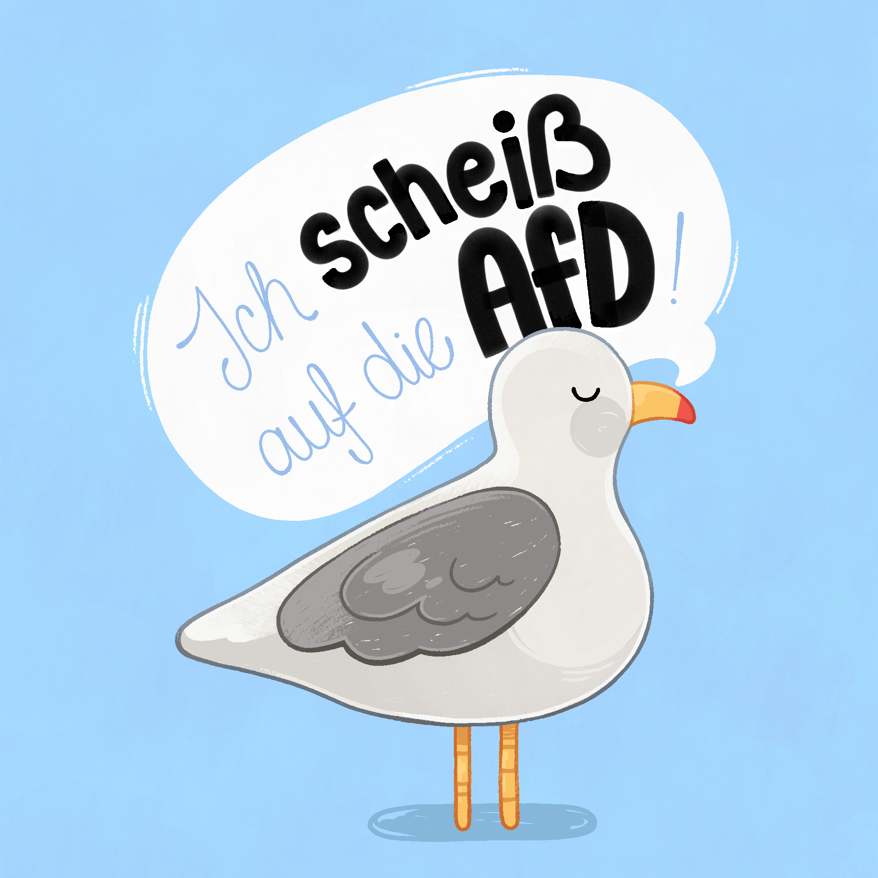 Rebellische Möwe - Freie Illustration