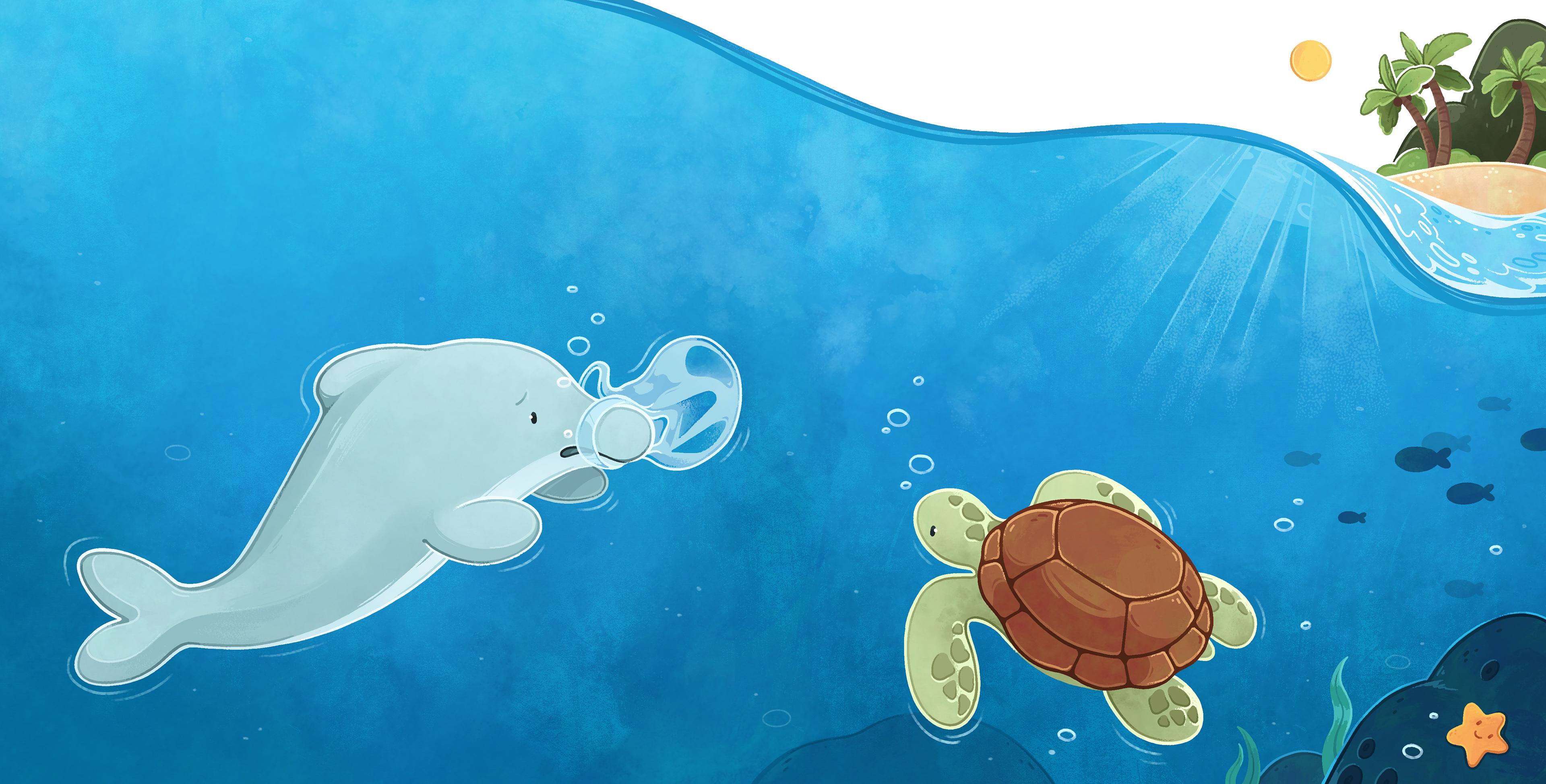 Dolphi and Turtle - Auftragsarbeit