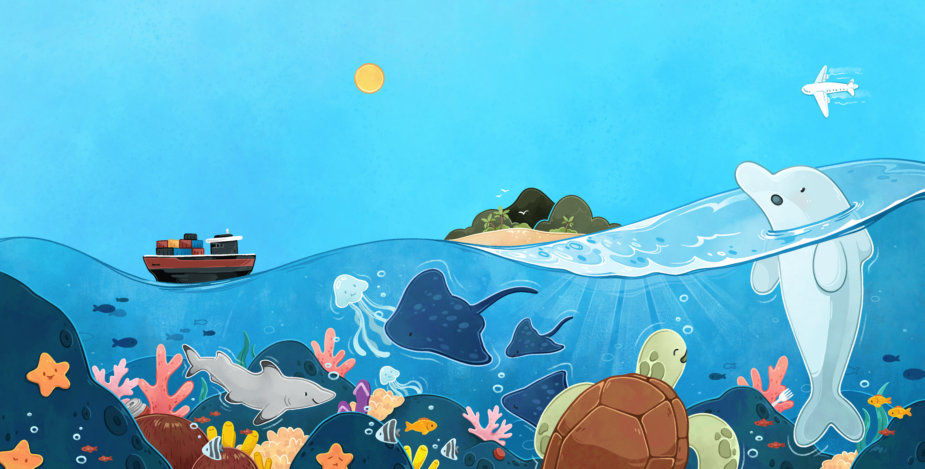 Dolphi and Turtle - Auftragsarbeit