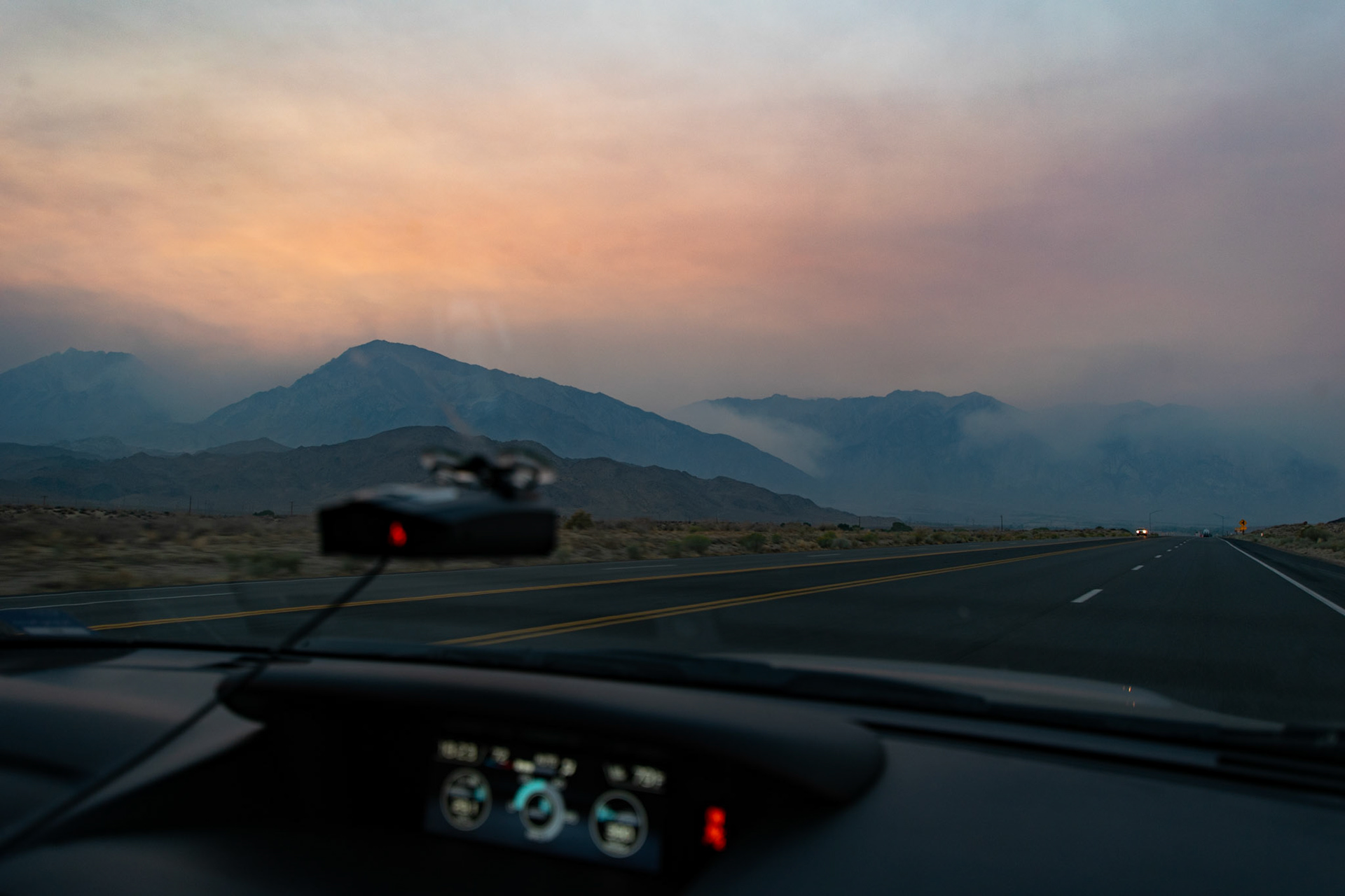 Smoke over the Sierra Nevadas, CA
