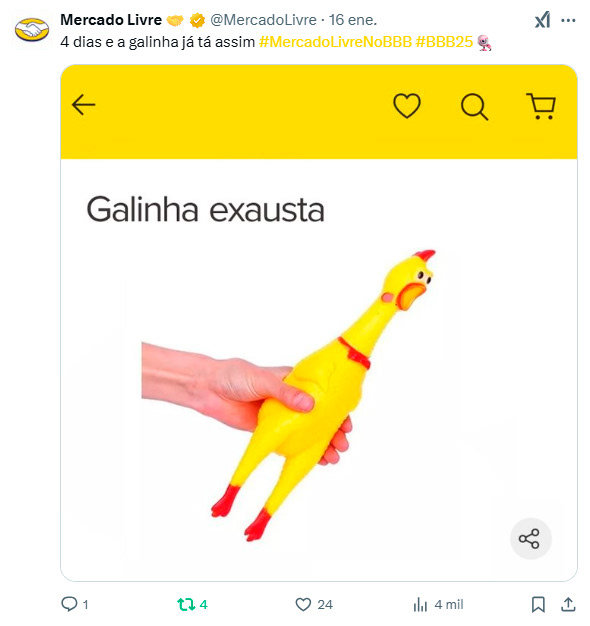 Referência à participante Gracyanne Barbosa, fisiculturista que comia muitos ovos por dia.