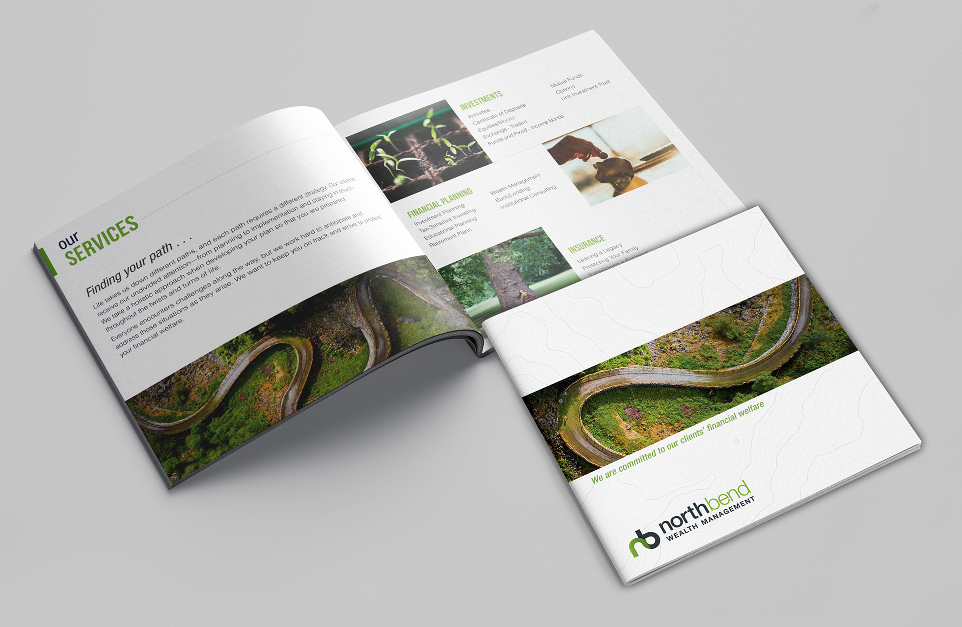 Branding and marketing collateral for Northbend Wealth Management in Parkersburg, WV.