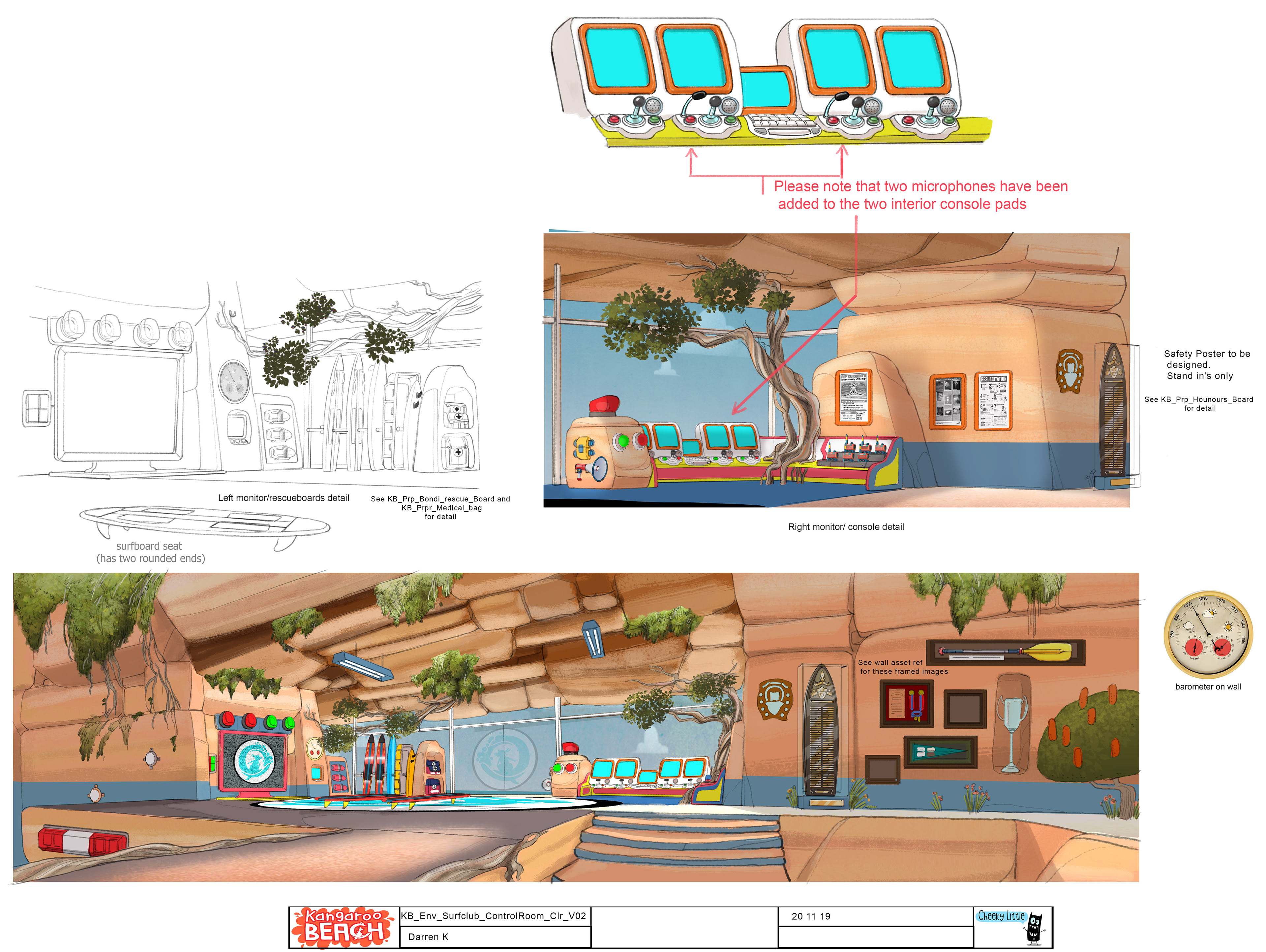 Design of Kangaroo beach clubhouse Int for Cheeky Little Media