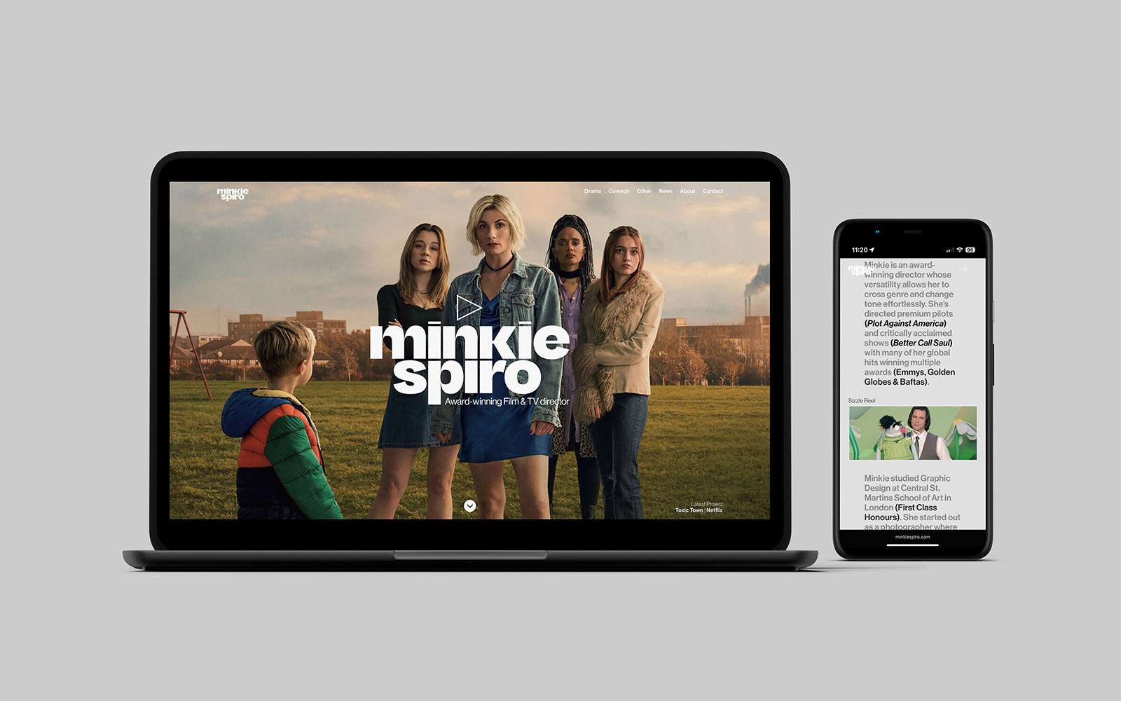 Minkie Spiro Website — Insitu Laptop & Mobile