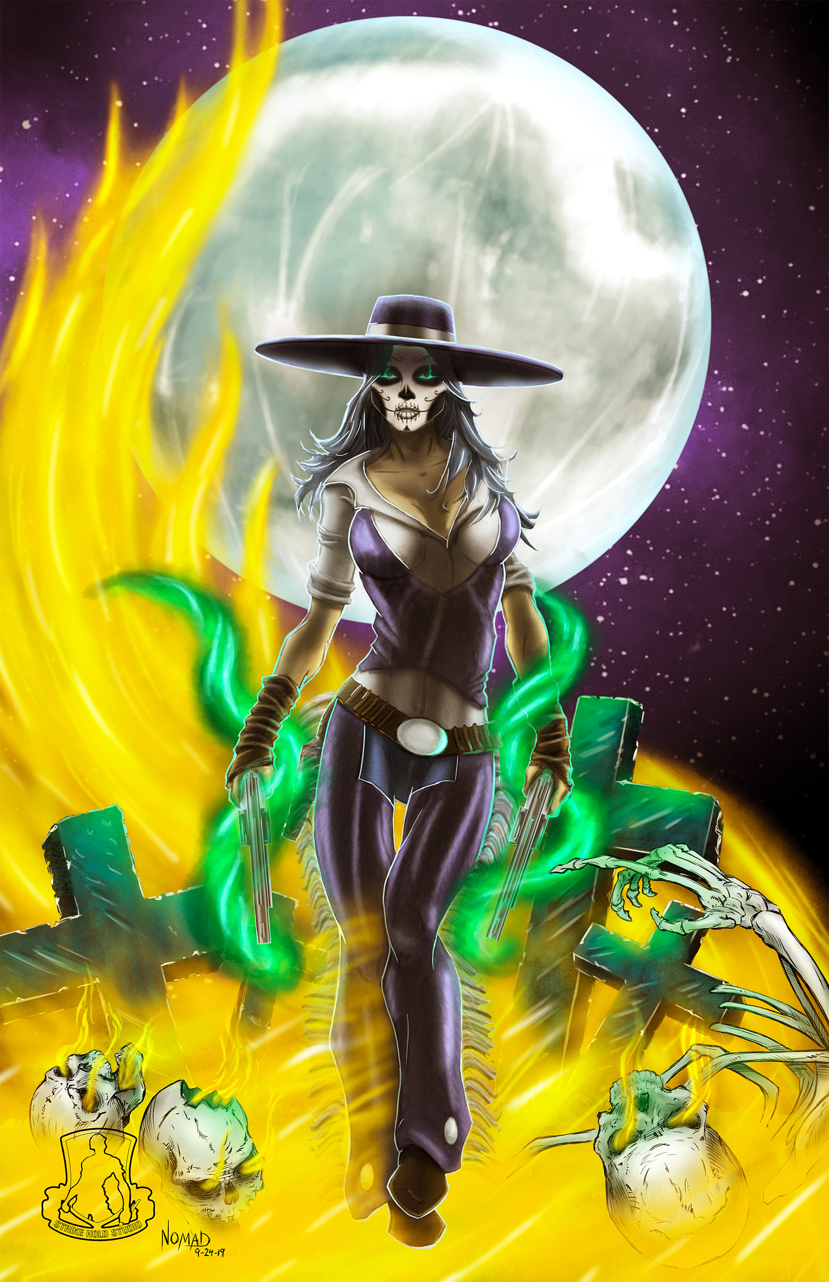 Sugar Skull, Day of the Dead, Cowgirl