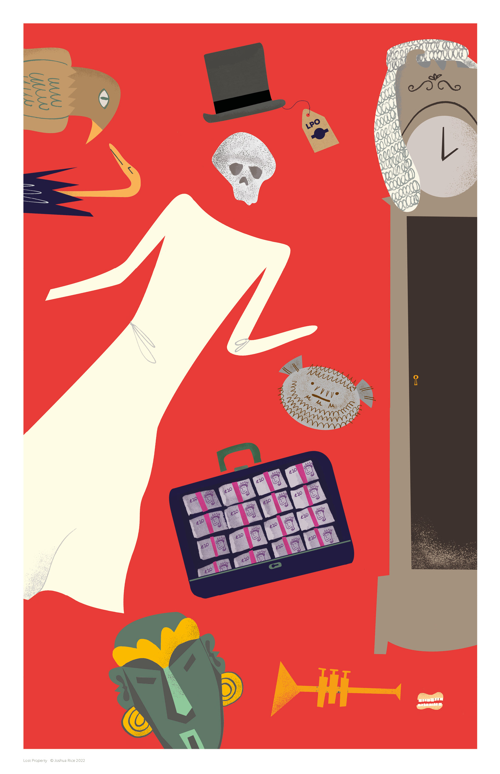 LOST PROPERTY | A personal project, shortlisted for AOI Poster Prize for illustration and exhibited in the London Transport Museum (Feb-July 2019)