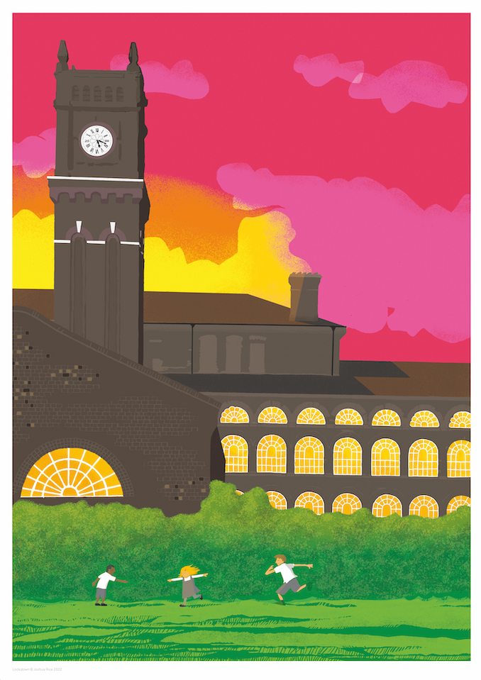 LOCKDOWN | Personal project depicting historic Hanwell Community Centre, and the surrounding Cuckoo Park. My children and their classmates would let off steam here each day after school during the pandemic, often into the evening.