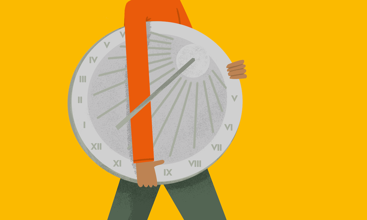 DAYLIGHT TELLING TIME | illustration from family nature activity book, Explore The Elements