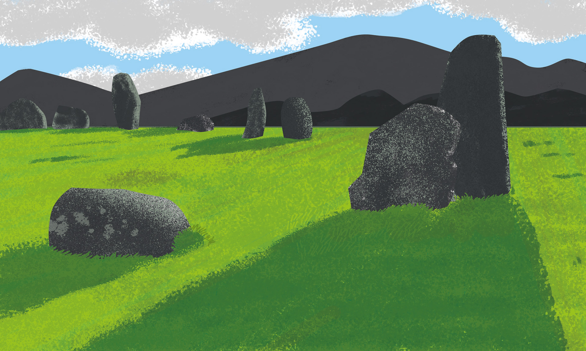 SUNSET IN STONE | illustration from family nature activity book, Explore The Elements