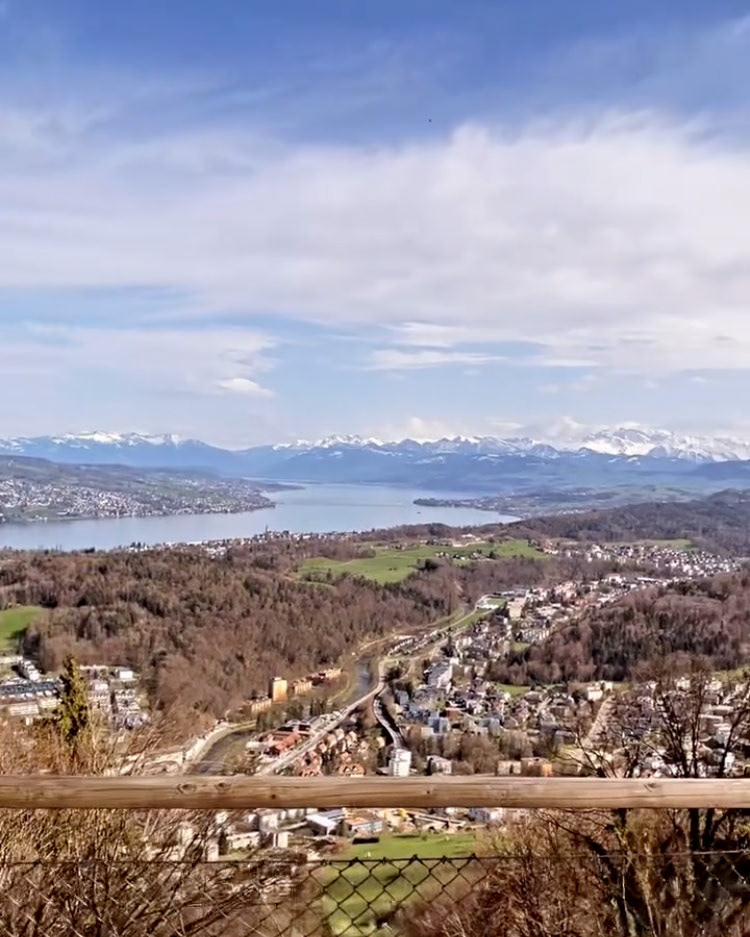 View from restaurant Felsenegg above lake Zurich
