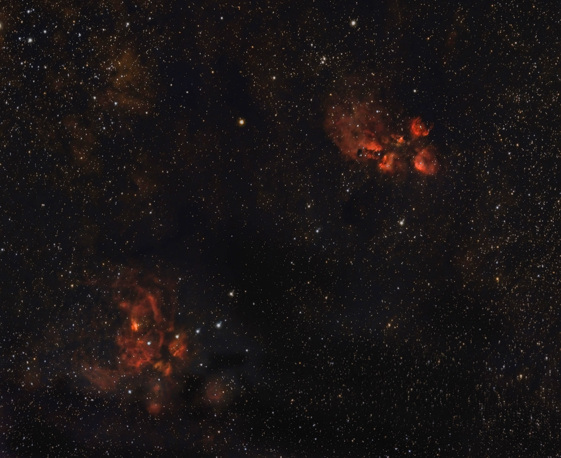 War and Peace and Cats Paw Nebulae