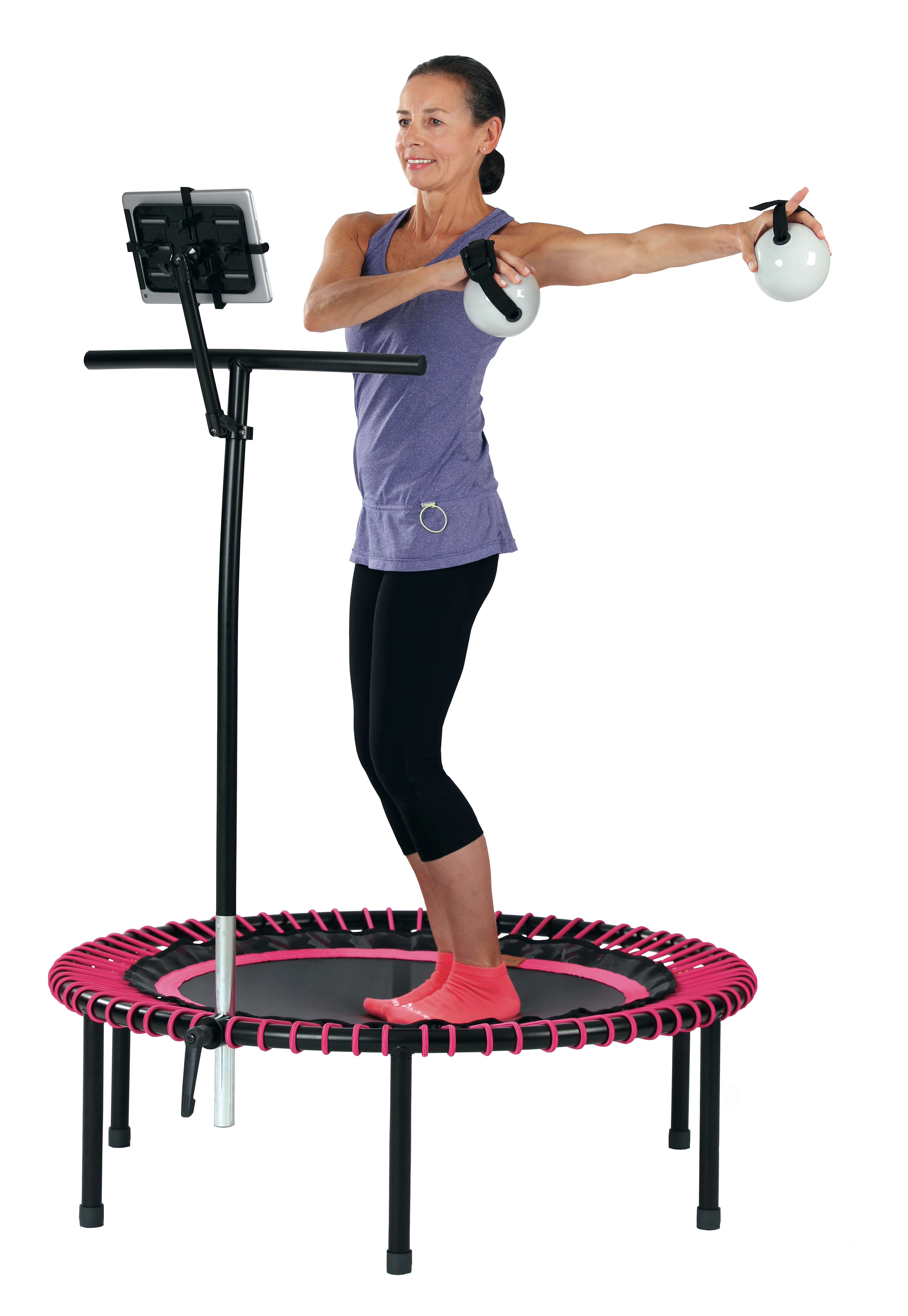 Fitness trainer using Ipad Attachment + Weights