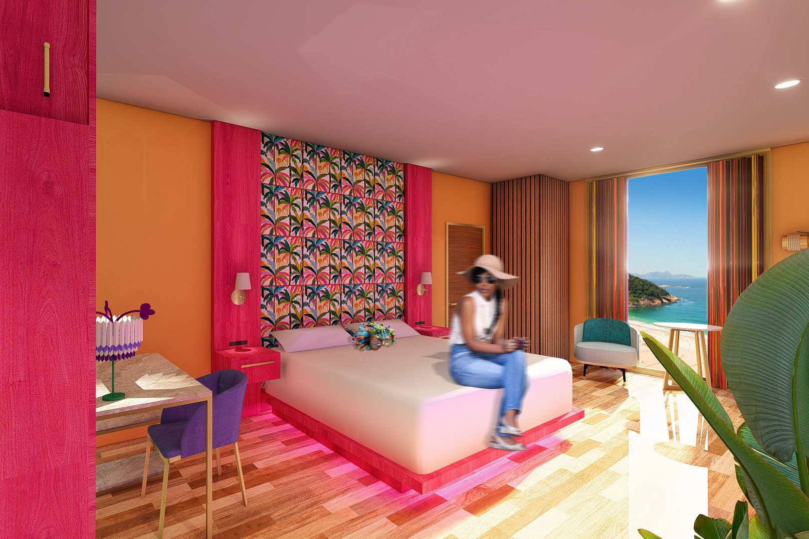 Guestroom: Bed Wall
