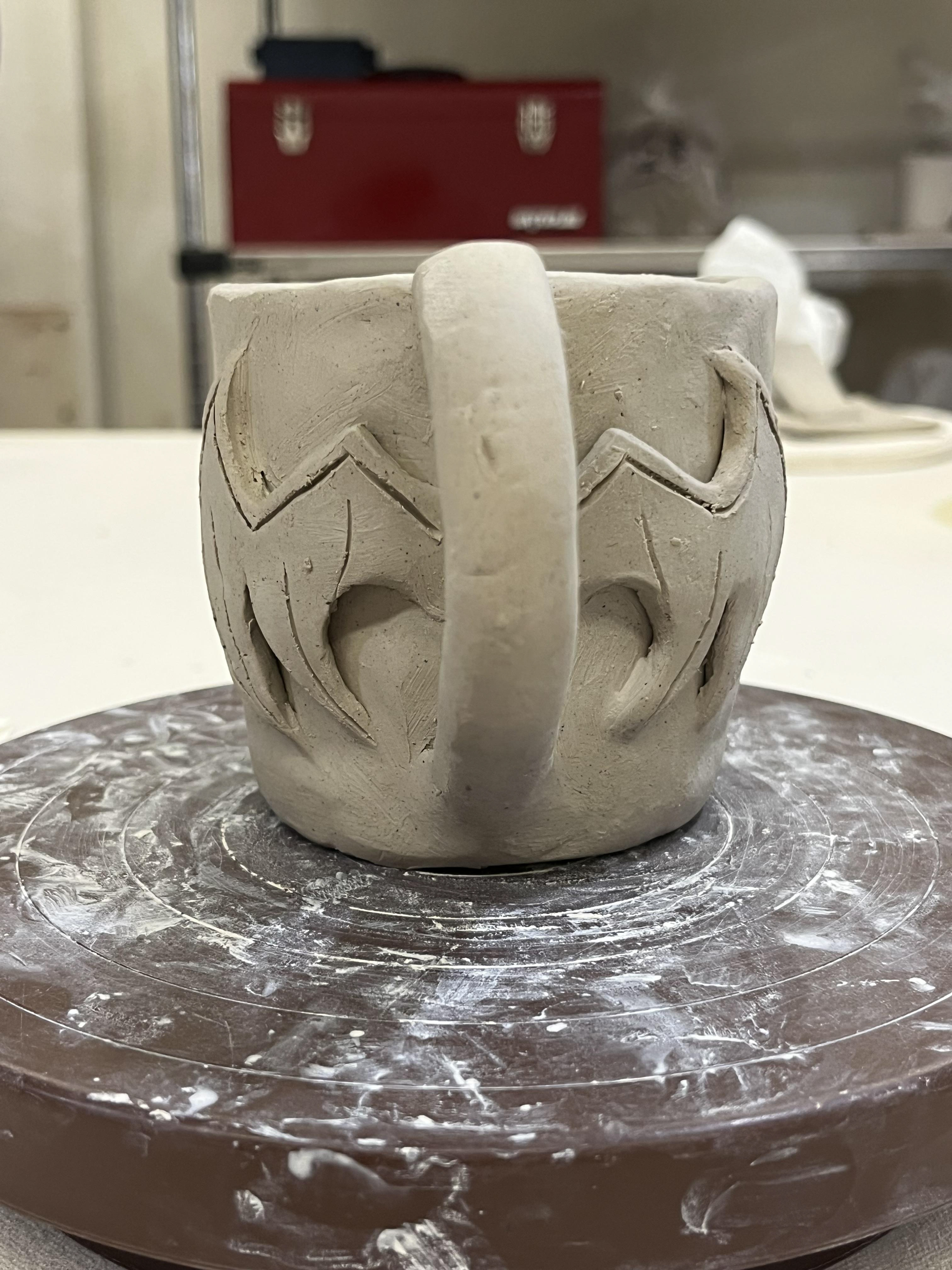 Drinking Vessel: Back View (Greenware)