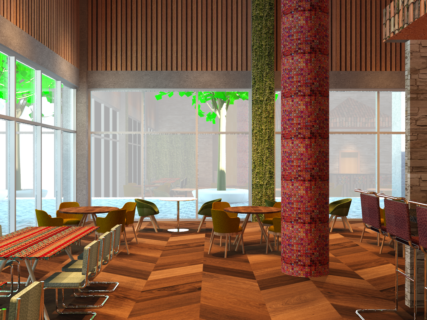 View from the reception area facing north (Rendered)