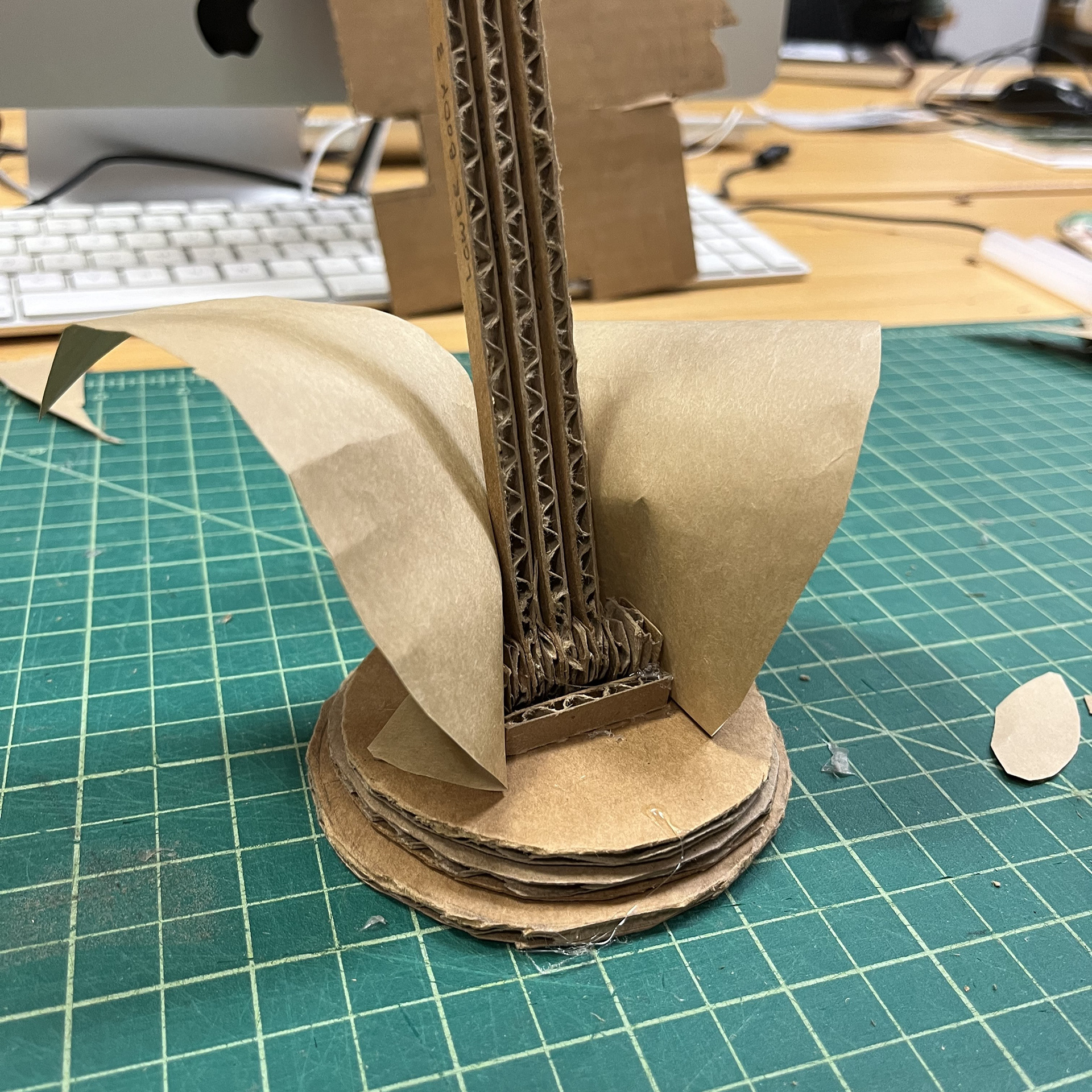 Base of desk lamp with leaves attatched
