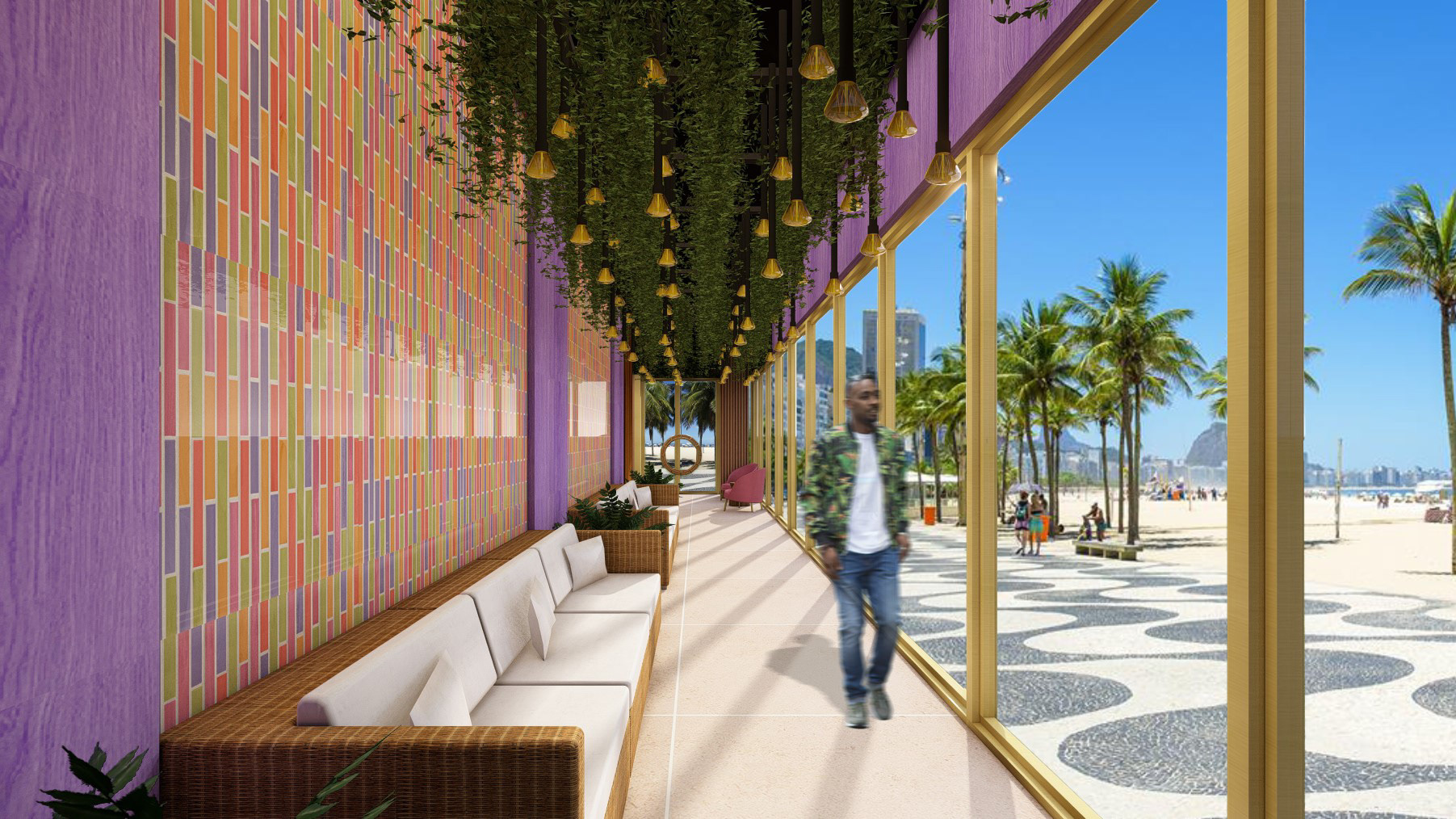View of lounge area facing North