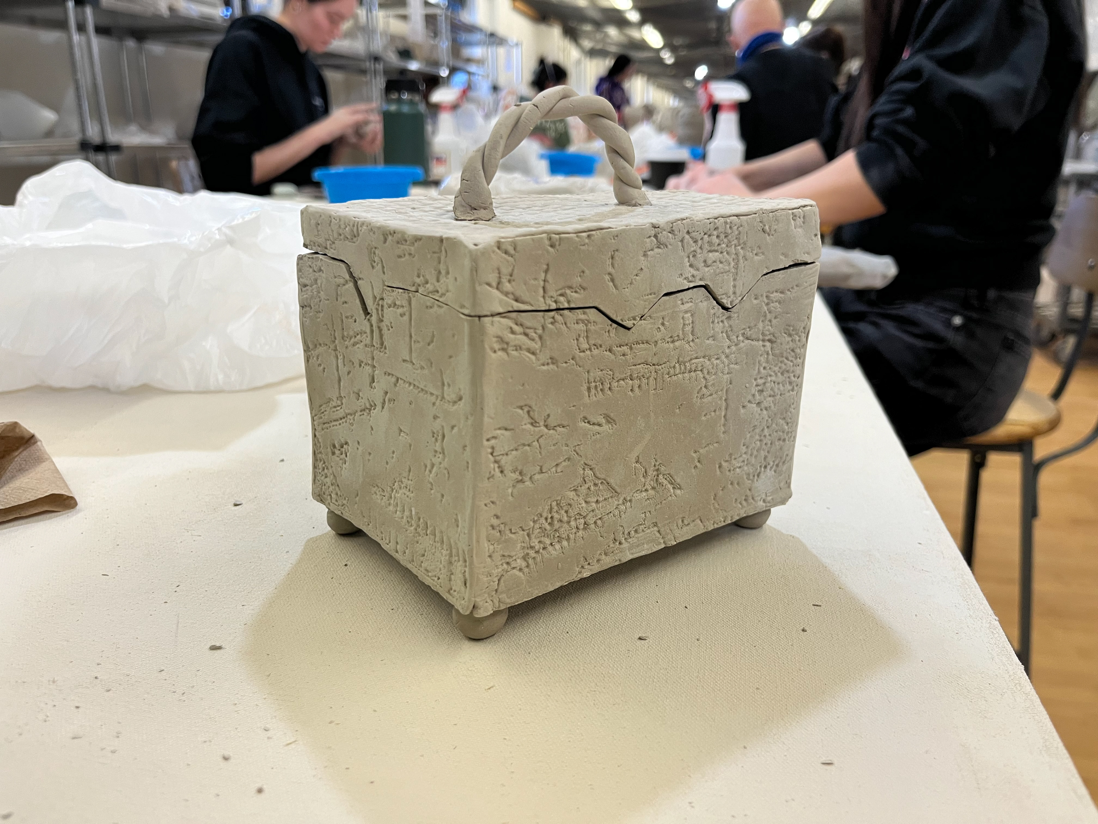Slab Box: Southwest View (Bisque Fired)