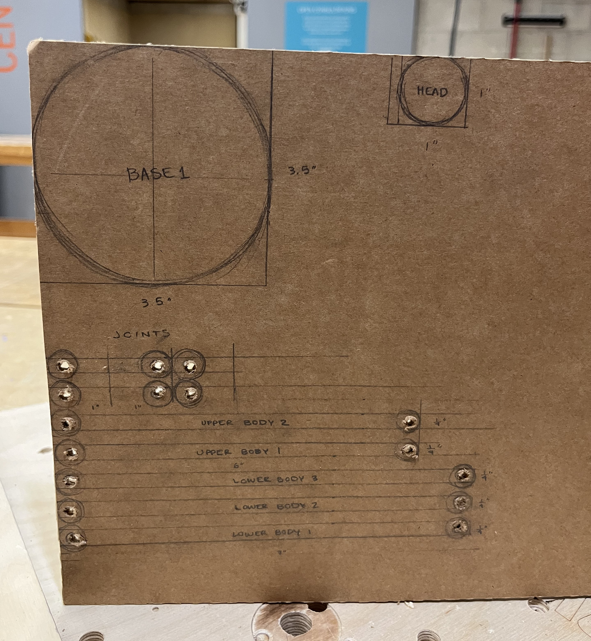 drilled holes to make joints
