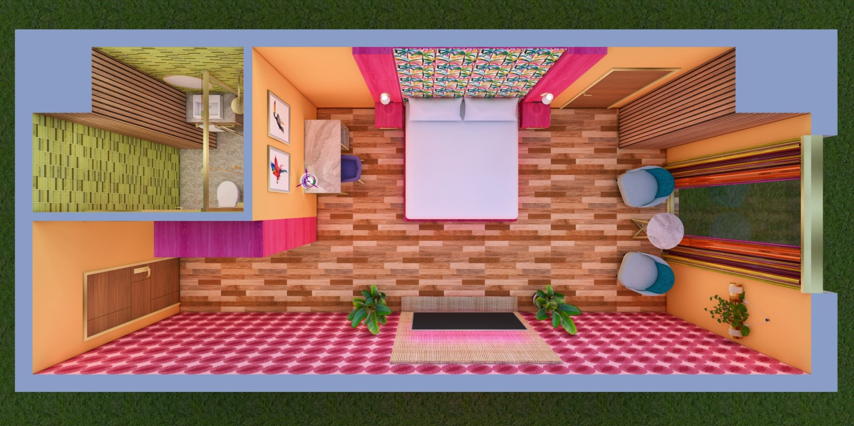 King Guestroom: isometric view