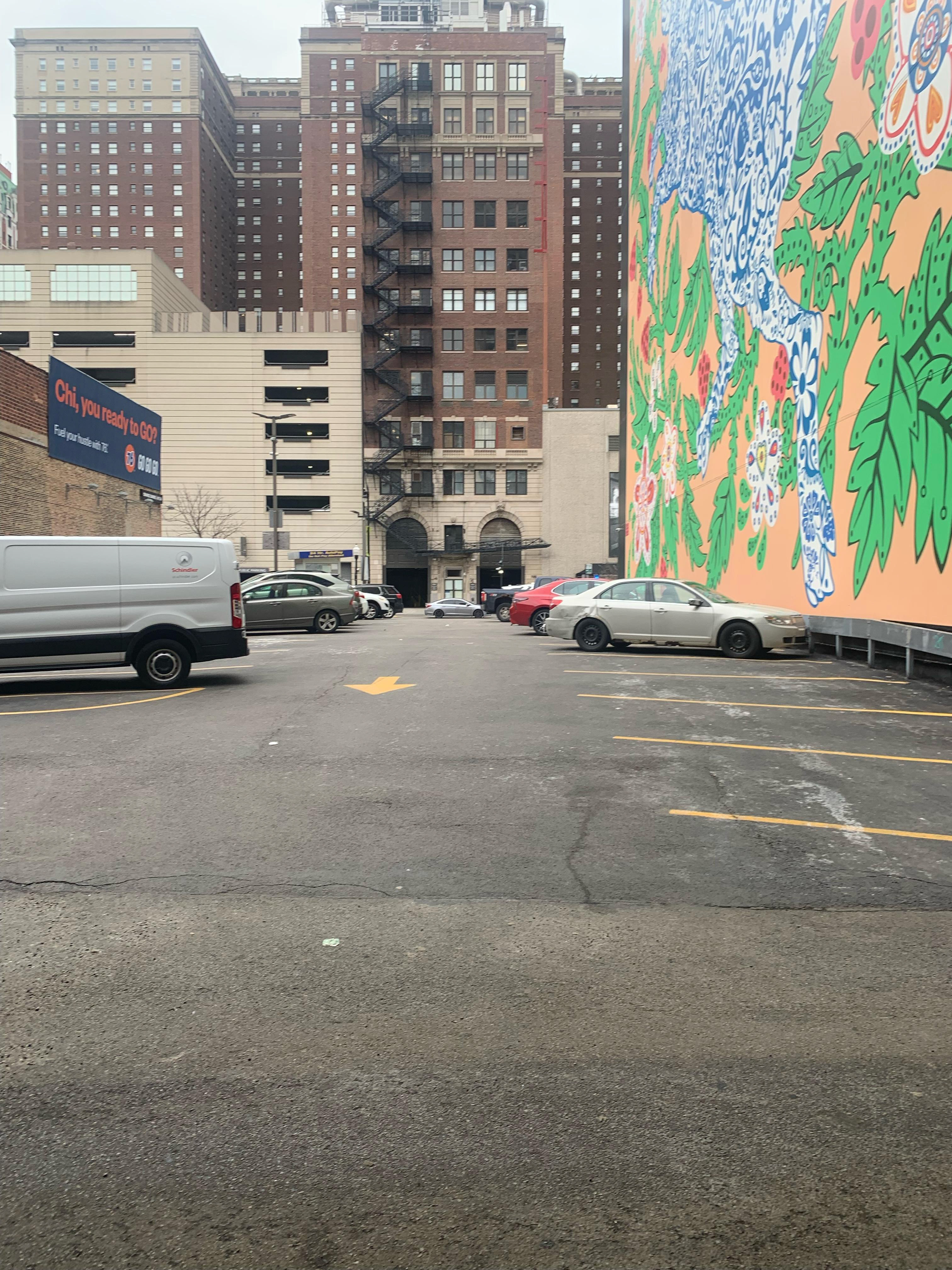 Back View of Parking Lot