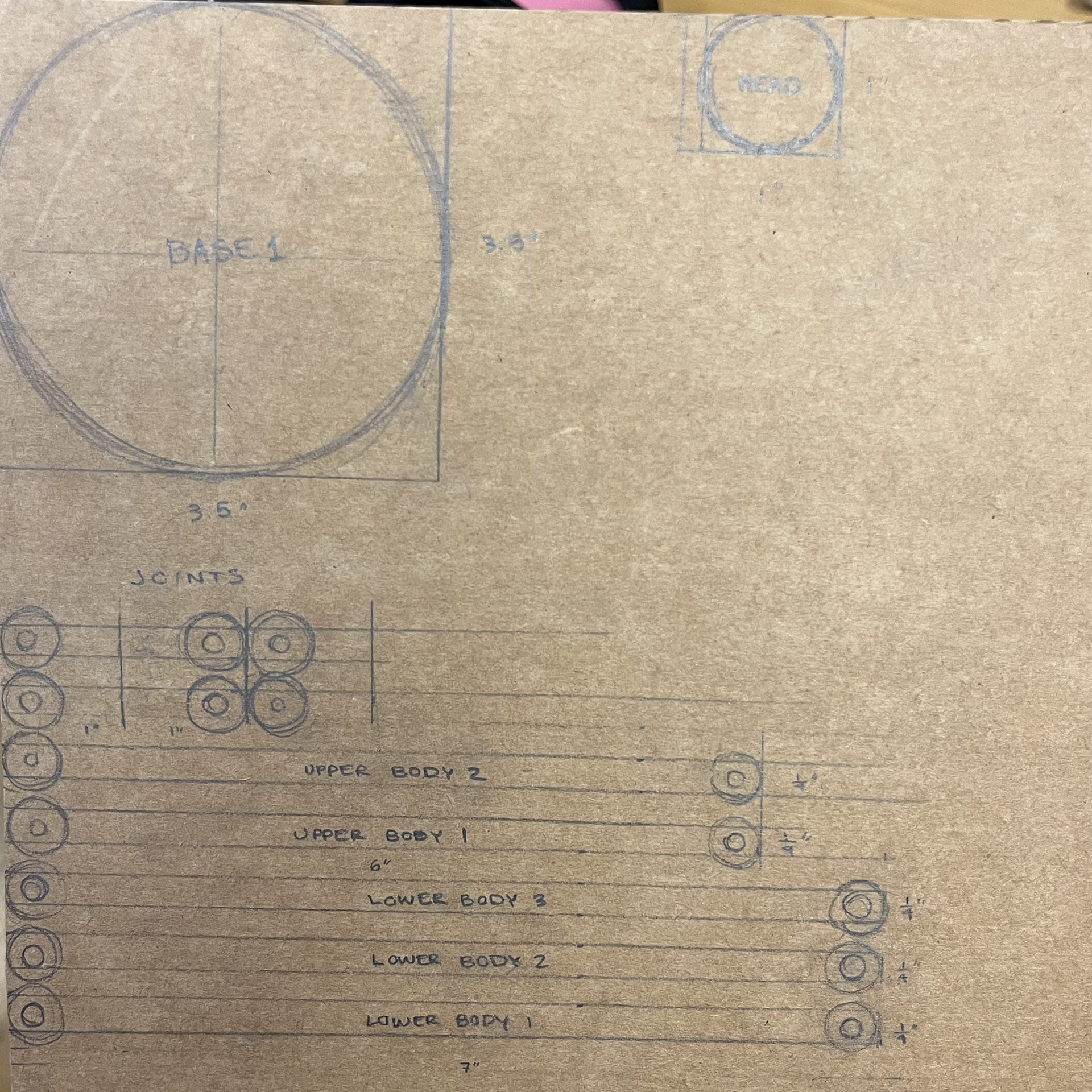 Cardboard Template at 1/2"=1'-0" scale