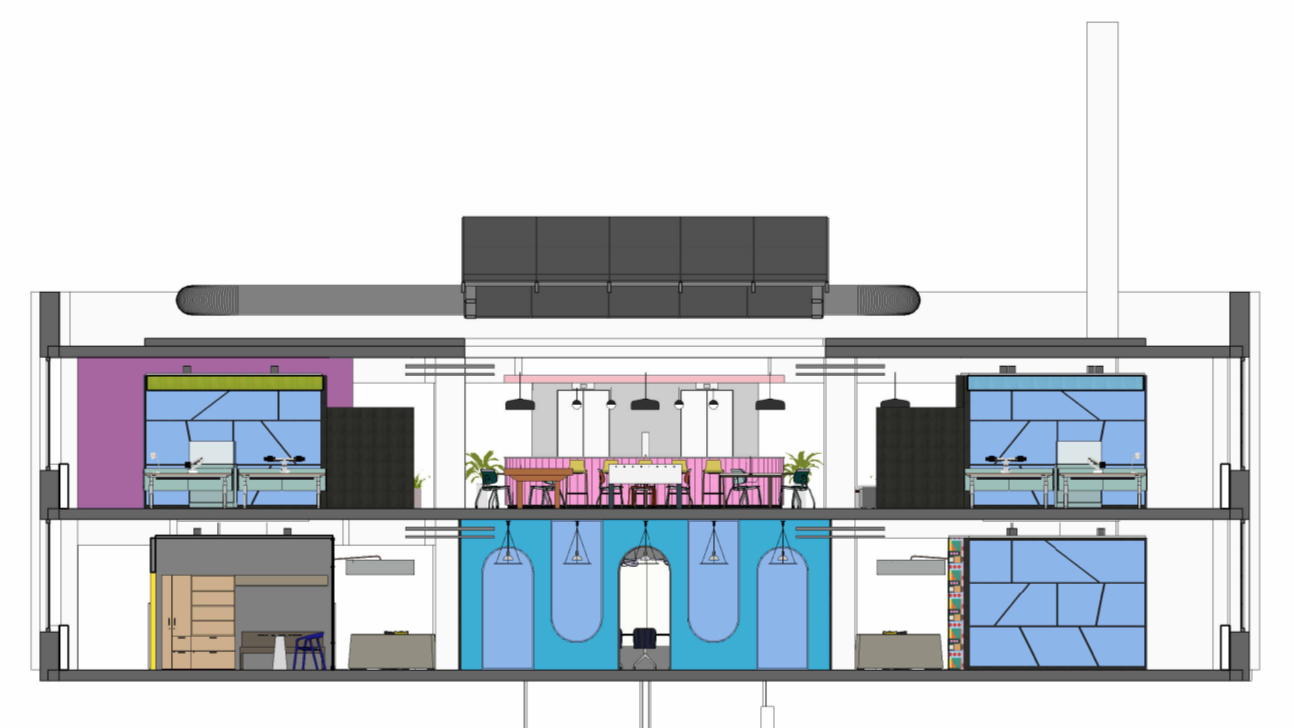3D Section: Vertical facing West