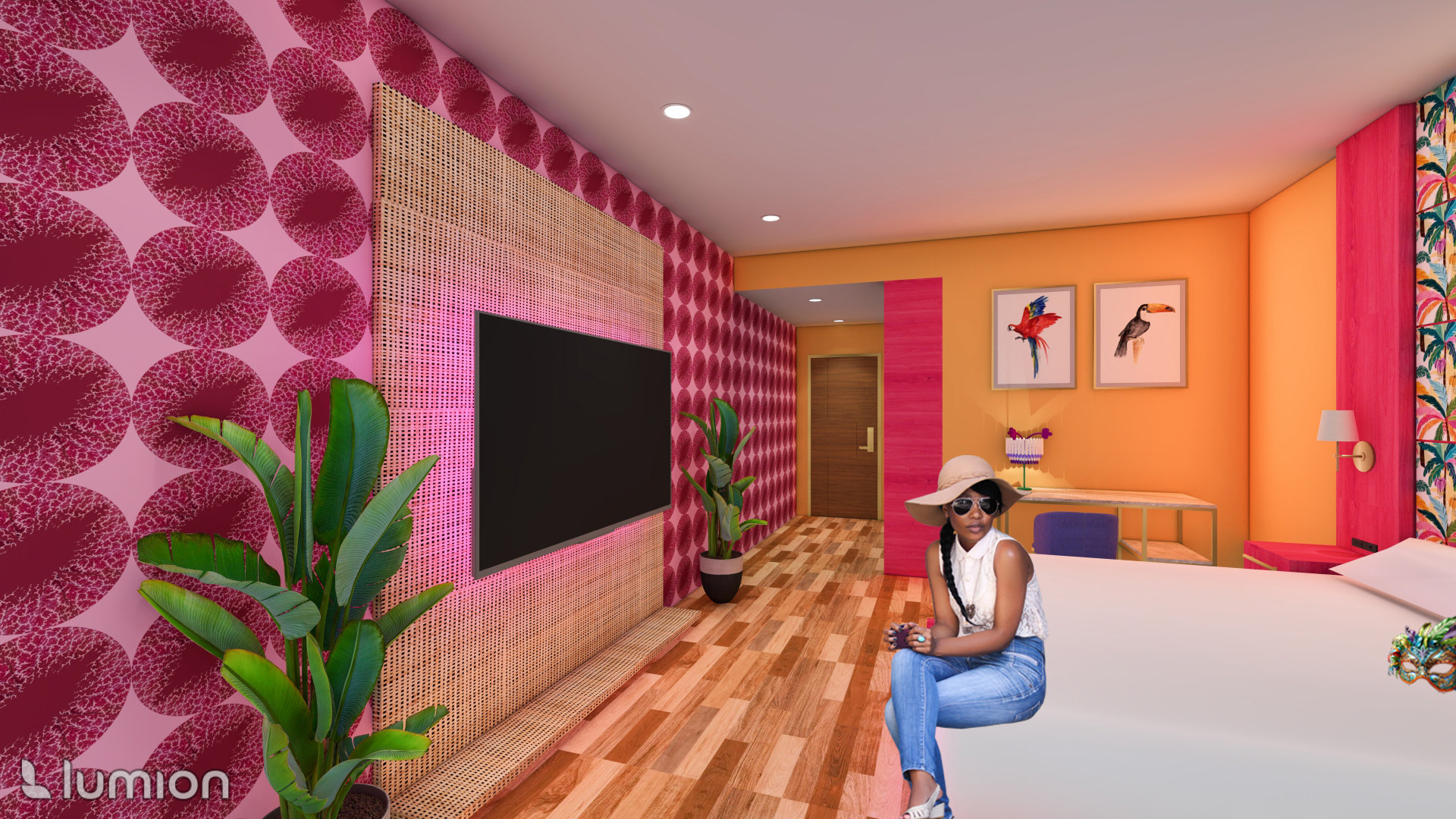 Guestroom: TV Wall/Entry